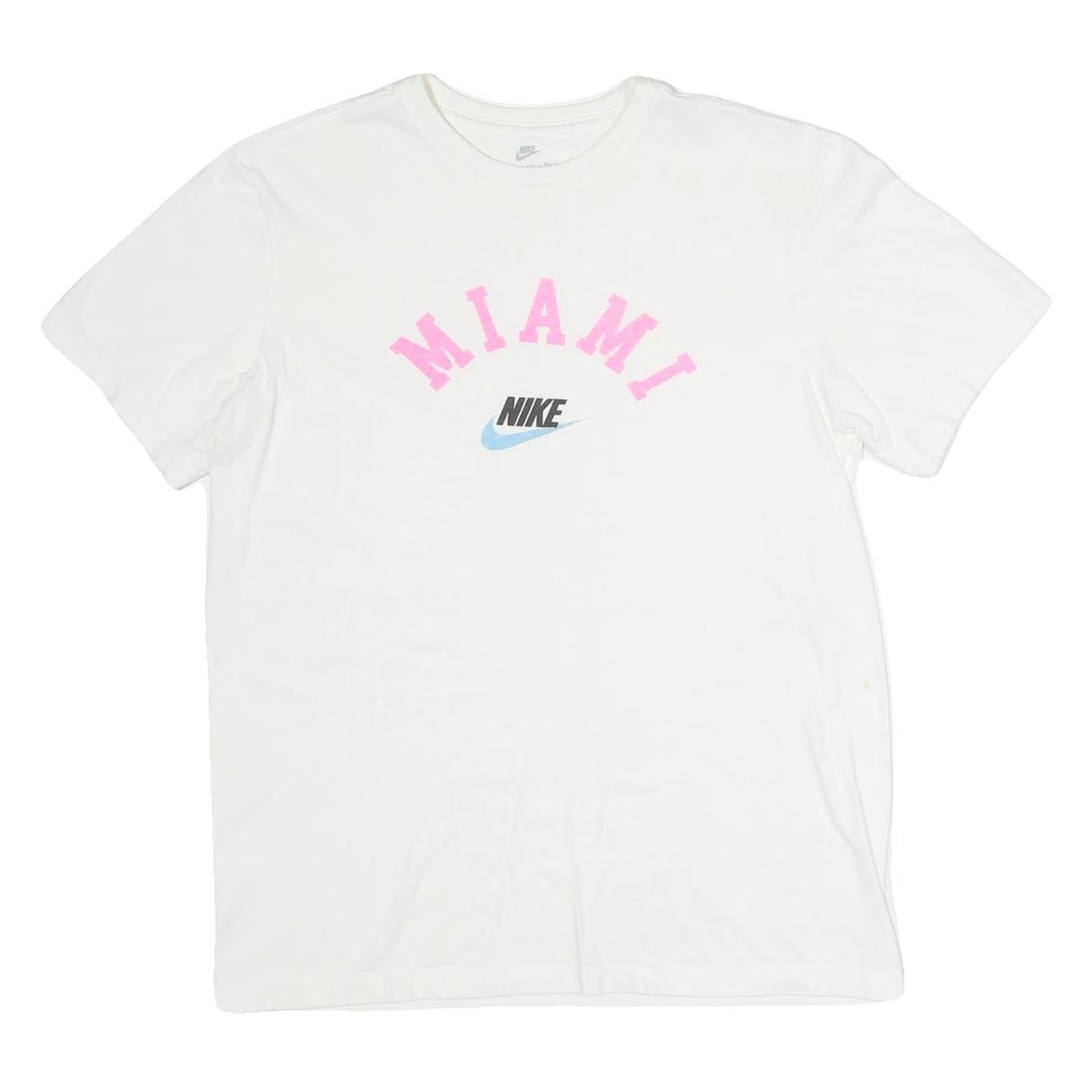 Buy NIKE Mens White Miami Graphic T-Shirt M Short Sleeve Crew Neck Casual Cotton Refurbished - $23.39 NIKE Mens White Miami Graphic T-Shirt M Short Sleeve Crew Neck Casual Cotton Refurbished - N/A refurbished available on Cerqular