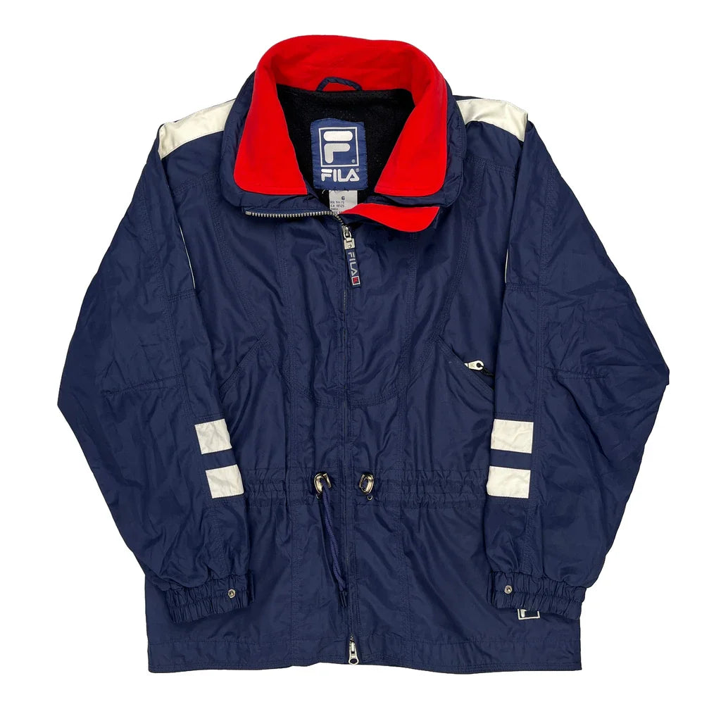 Fila Windbreaker - XS Red Polyester Refurbished - Thrifted (note: this is a term often used to describe second- refurbished available on Cerqular