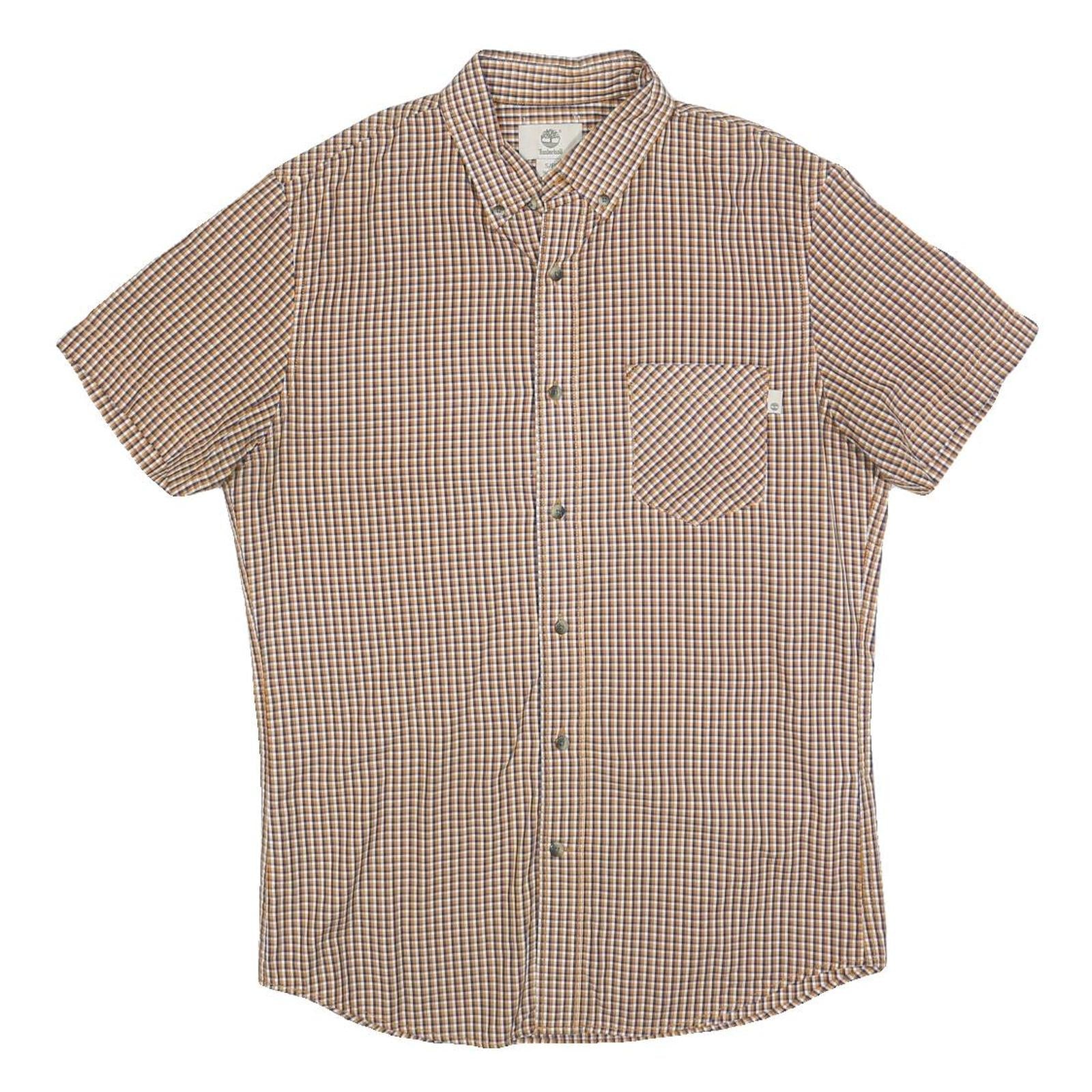 TIMBERLAND Mens Brown Check Shirt S Cotton Blend Casual Button Down Refurbished - N/A refurbished available on Cerqular