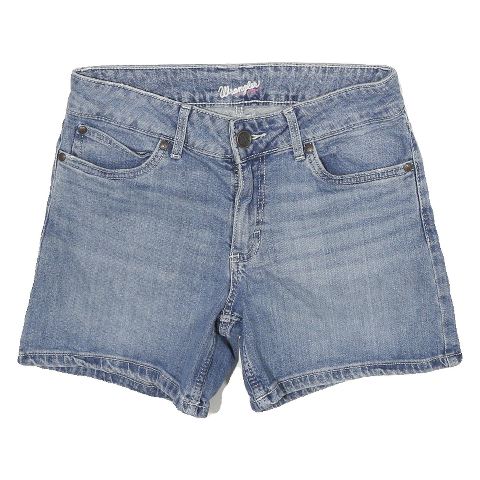 WRANGLER Womens Shorts Blue Denim Classic M W28 Stylish Casual Cotton Blend Refurbished - N/A refurbished available on Cerqular