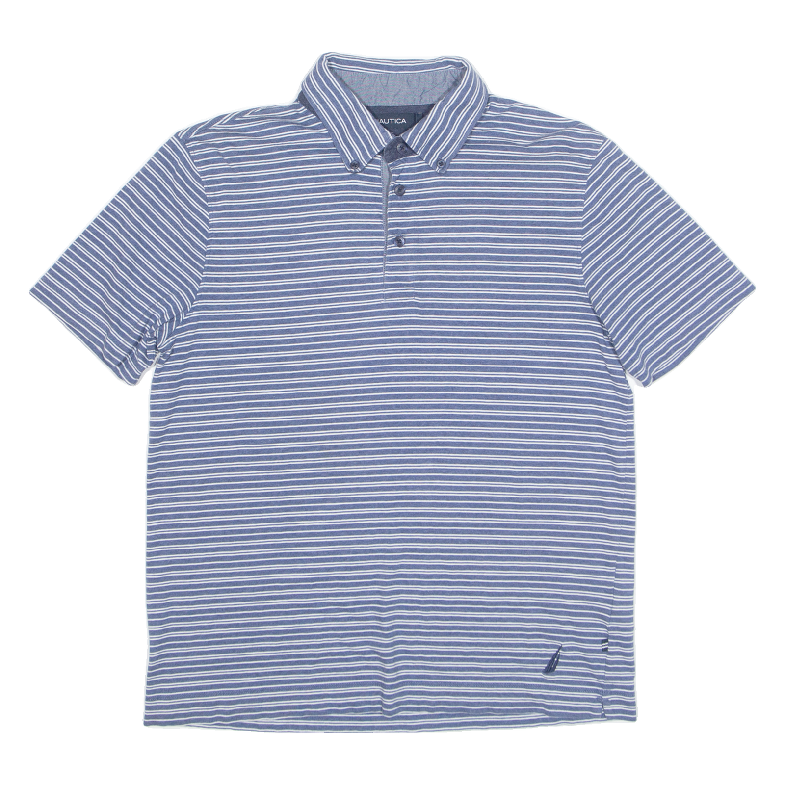 NAUTICA Mens Polo Shirt Blue Striped M Refurbished - N/A refurbished available on Cerqular