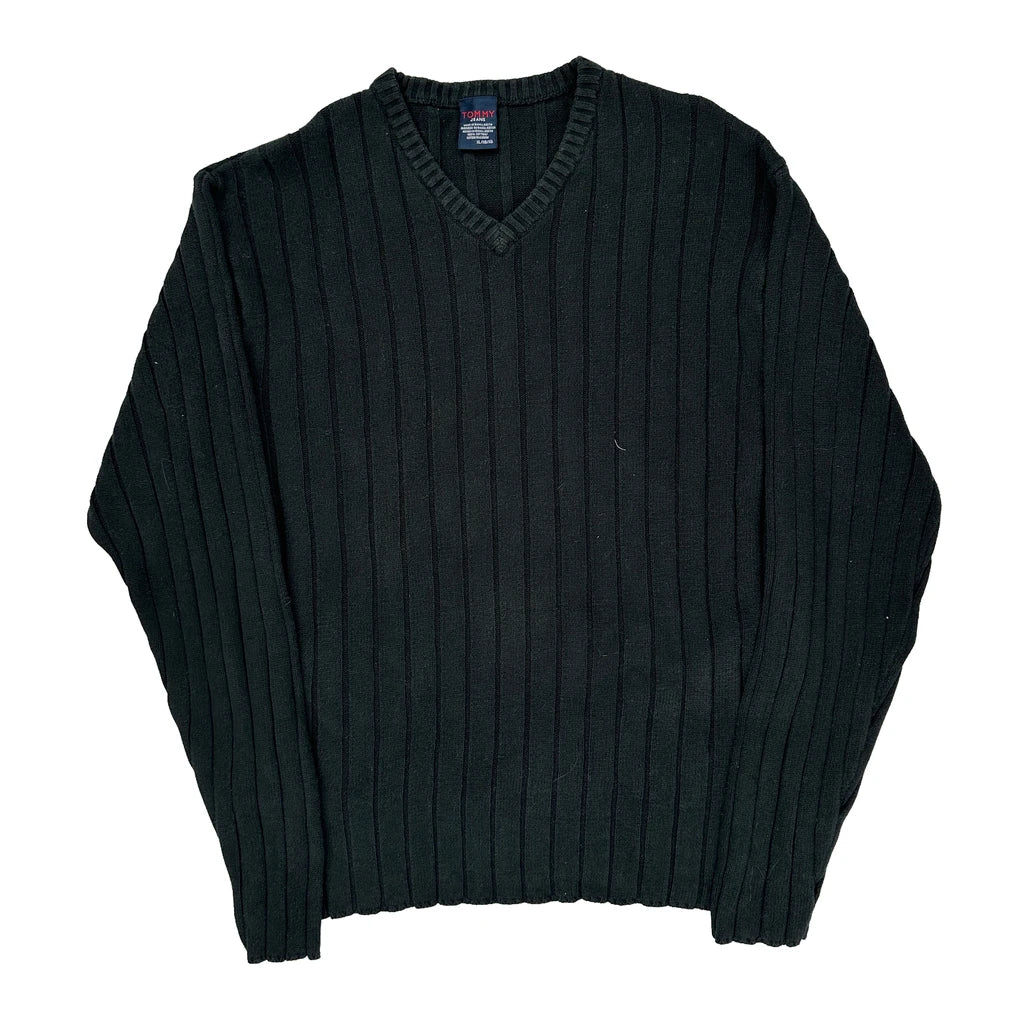 Tommy Jeans Jumper - XL Black Cotton Refurbished - Thrifted (note: this is a term often used to describe second- refurbished available on Cerqular