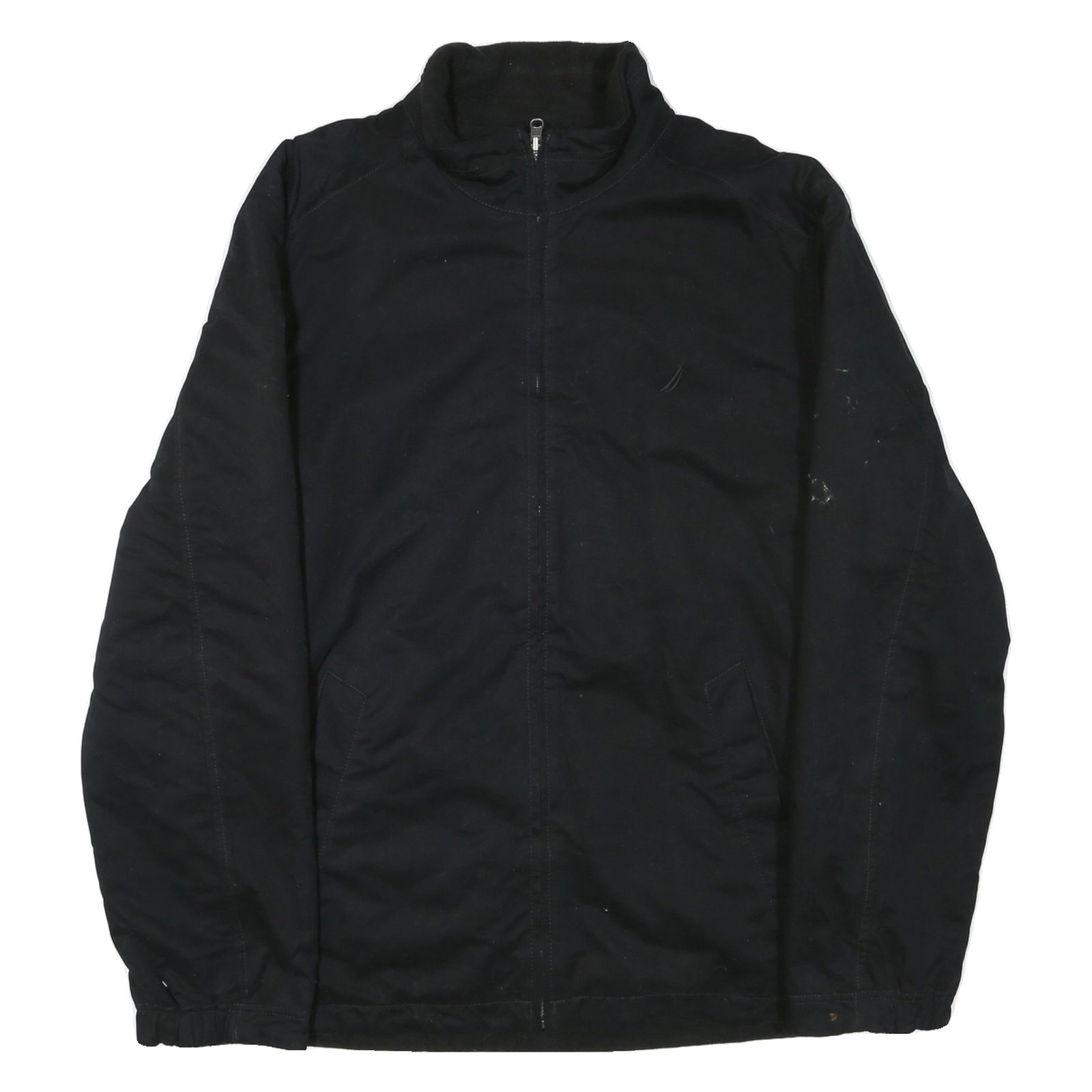 NAUTICA Mens Black Polyester Blend Zip Jacket L Plain Classic Casual Outerwear Refurbished - N/A refurbished available on Cerqular