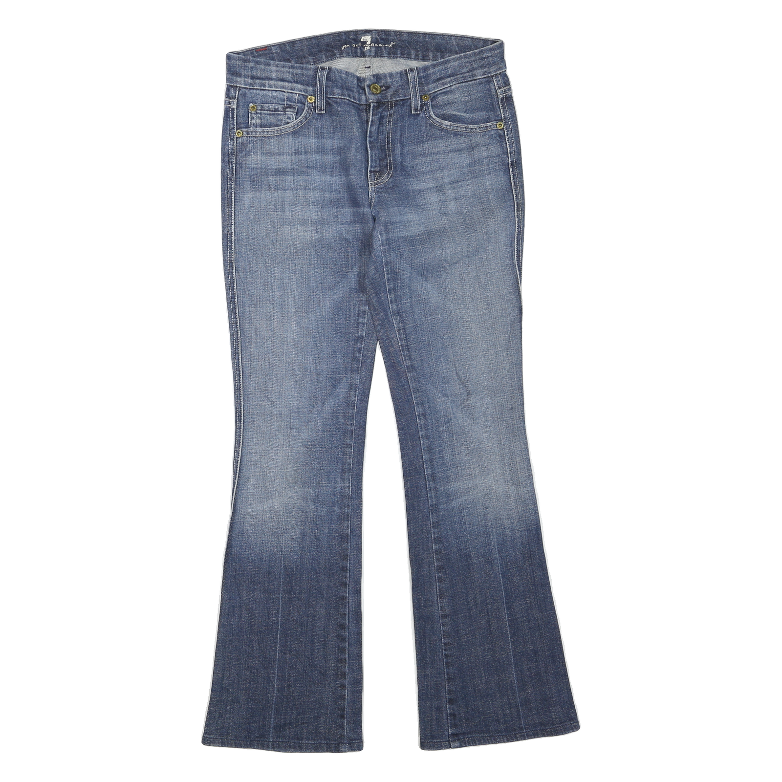 7 FOR ALL MANKIND Womens Jeans Blue Regular Flared Denim Medium W30 L30 Stylish Refurbished - N/A refurbished available on Cerqular