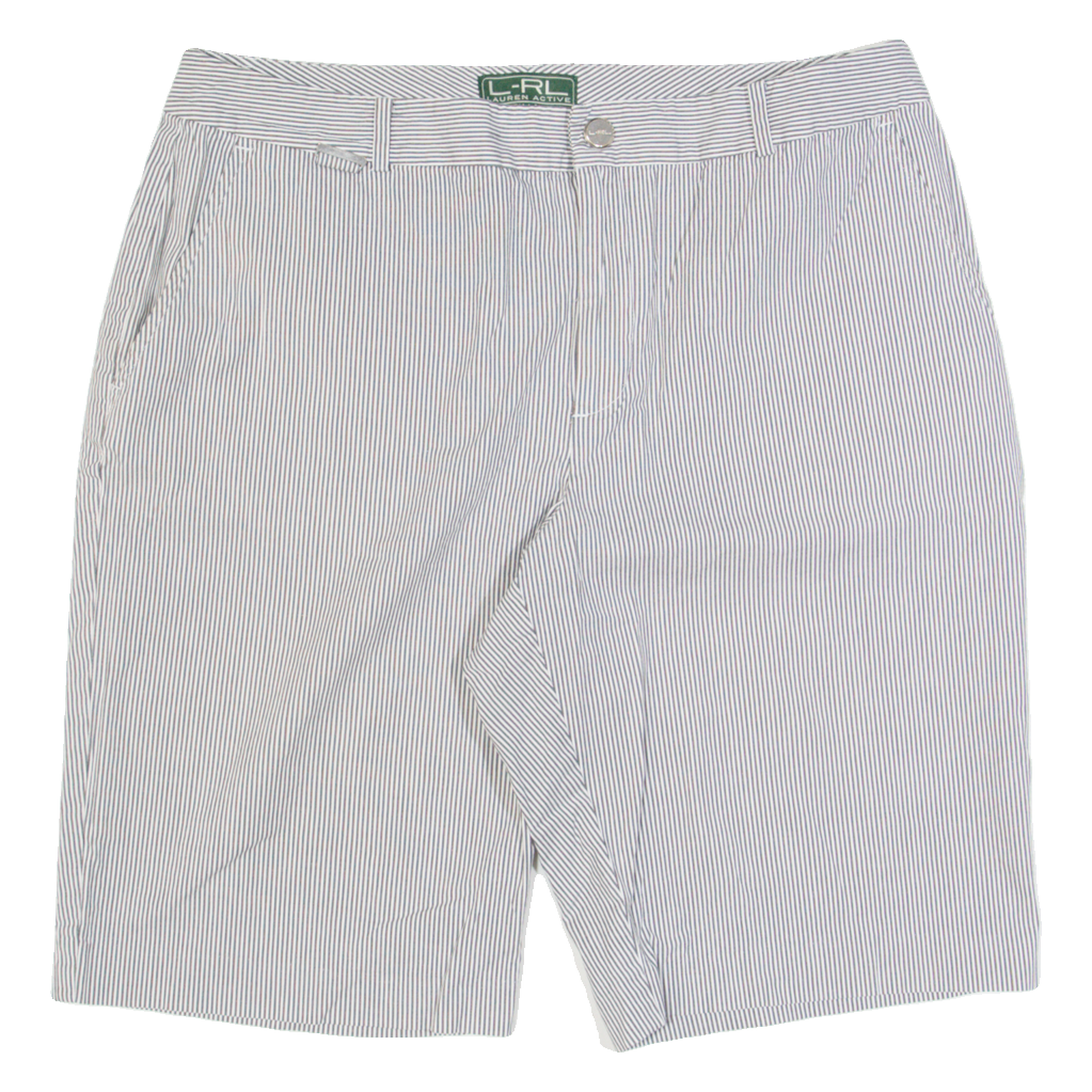 LAUREN RALPH LAUREN Womens Chino Shorts Grey Striped M W32 Refurbished - N/A refurbished available on Cerqular