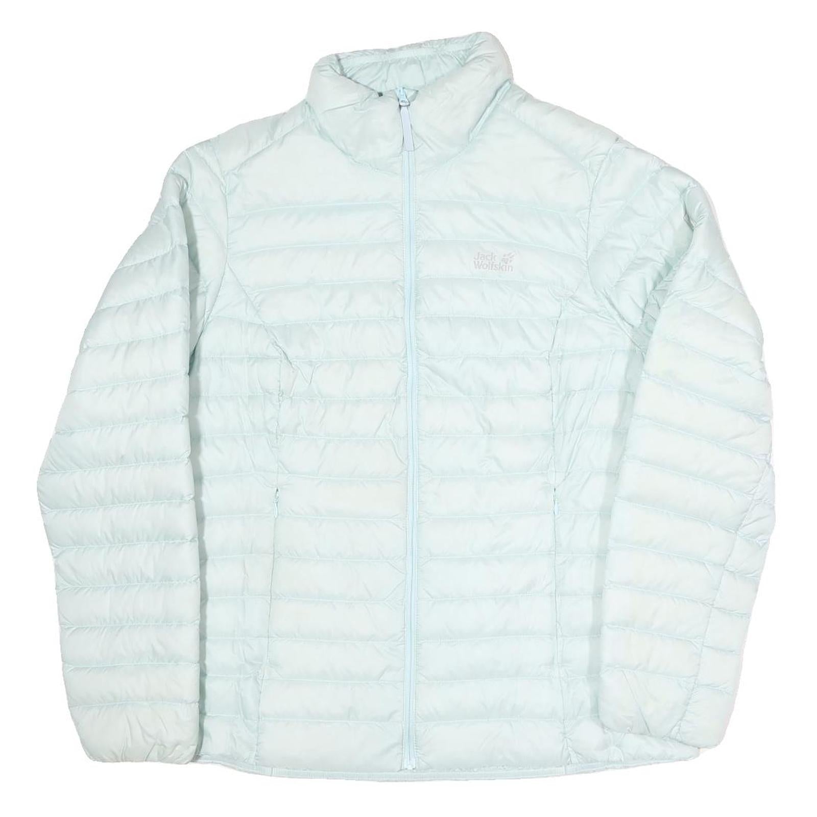 JACK WOLFSKIN Womens Pale Blue Jacket UK 18 Polyester Blend Puffer Zip Outdoor Refurbished - N/A refurbished available on Cerqular