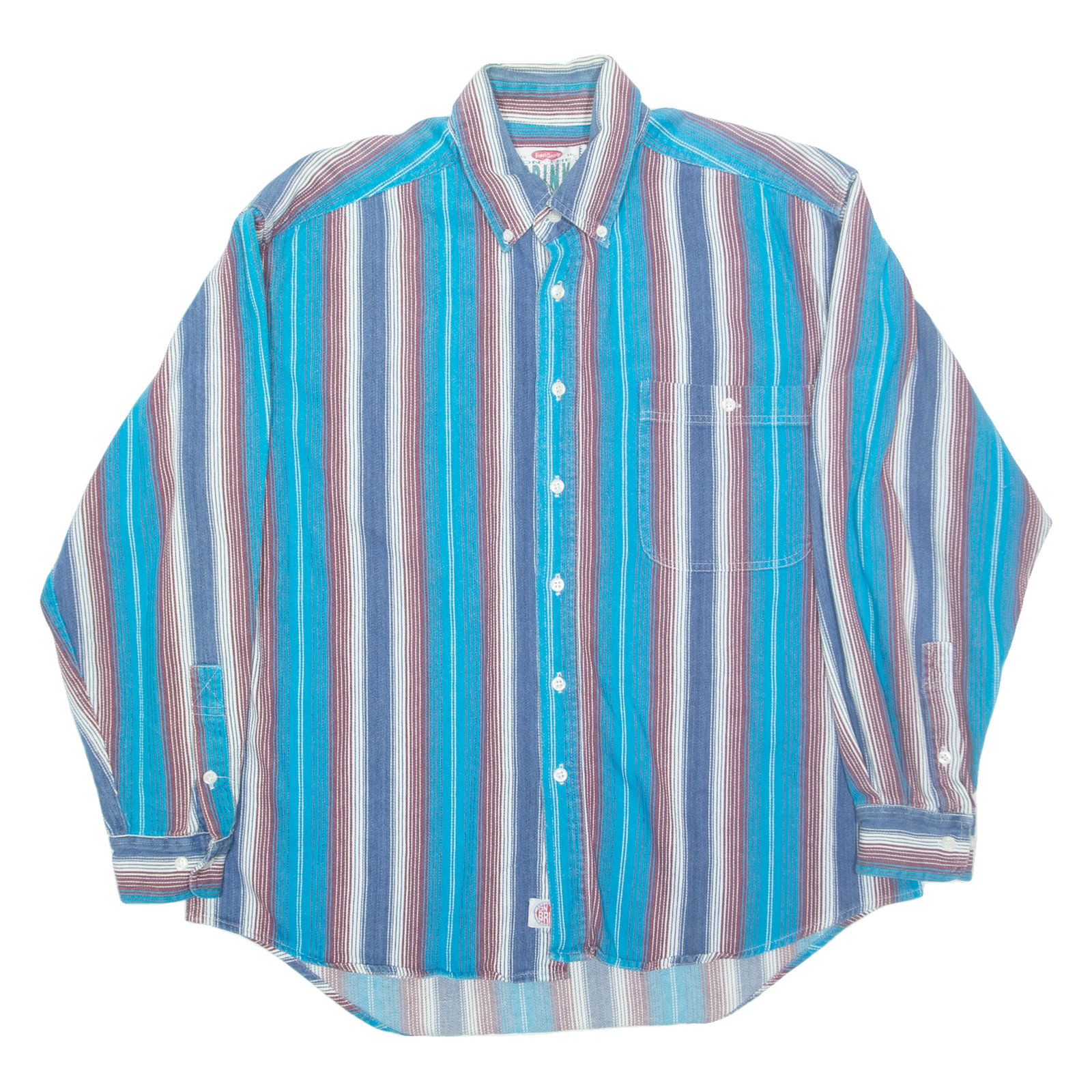 BRINK Mens Shirt Blue Striped Long Sleeve L Refurbished - N/A refurbished available on Cerqular