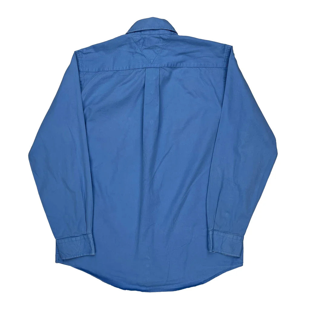 Tommy Hilfiger Shirt - Medium Blue Cotton Refurbished - Thrifted (note: this is a term often used to describe second- refurbished available on Cerqular