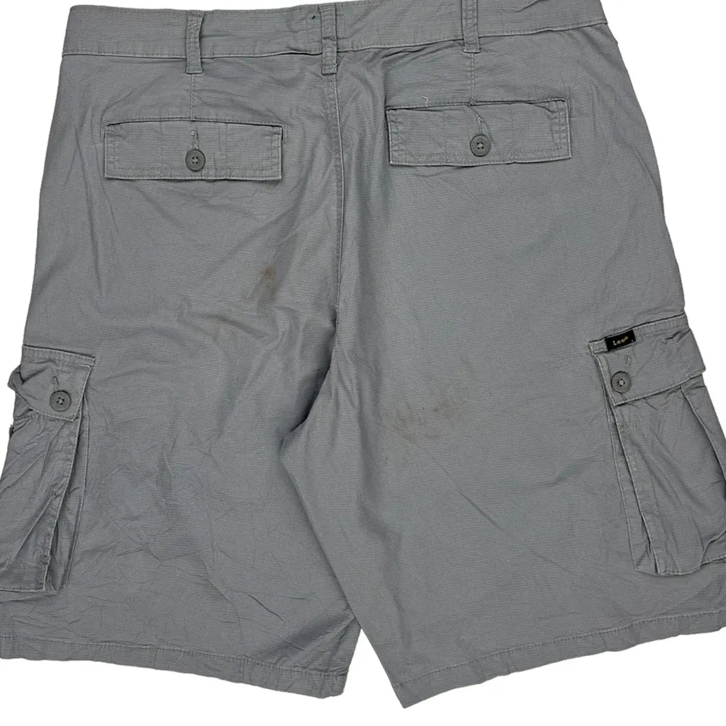 Lee Cargo Shorts - 36W 11L Grey Cotton Refurbished - Thrifted (note: this is a term often used to describe second- refurbished available on Cerqular