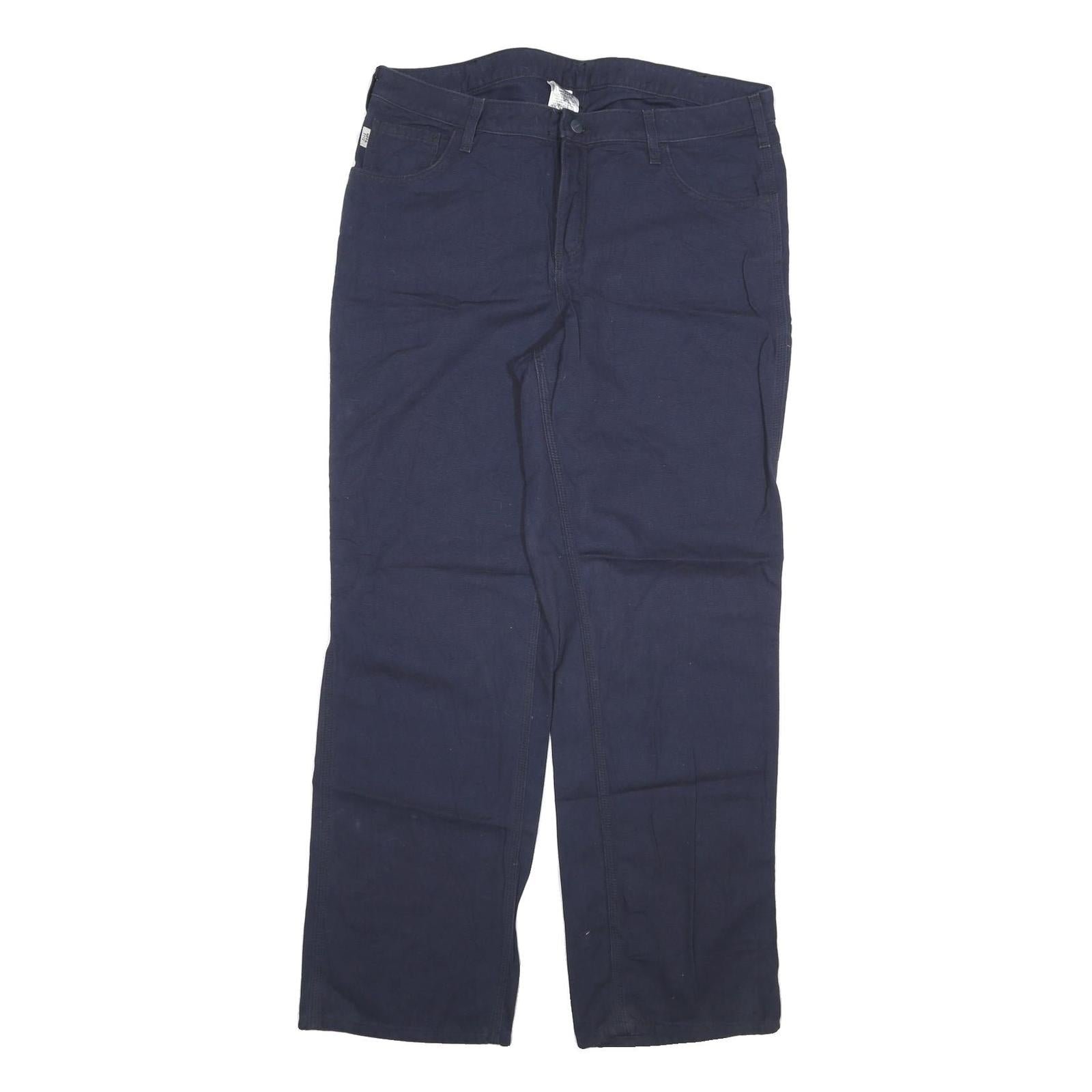 CARHARTT Womens Regular Fit Cotton Blend Navy Blue Trousers W36 L32 Workwear Zip Refurbished - N/A refurbished available on Cerqular