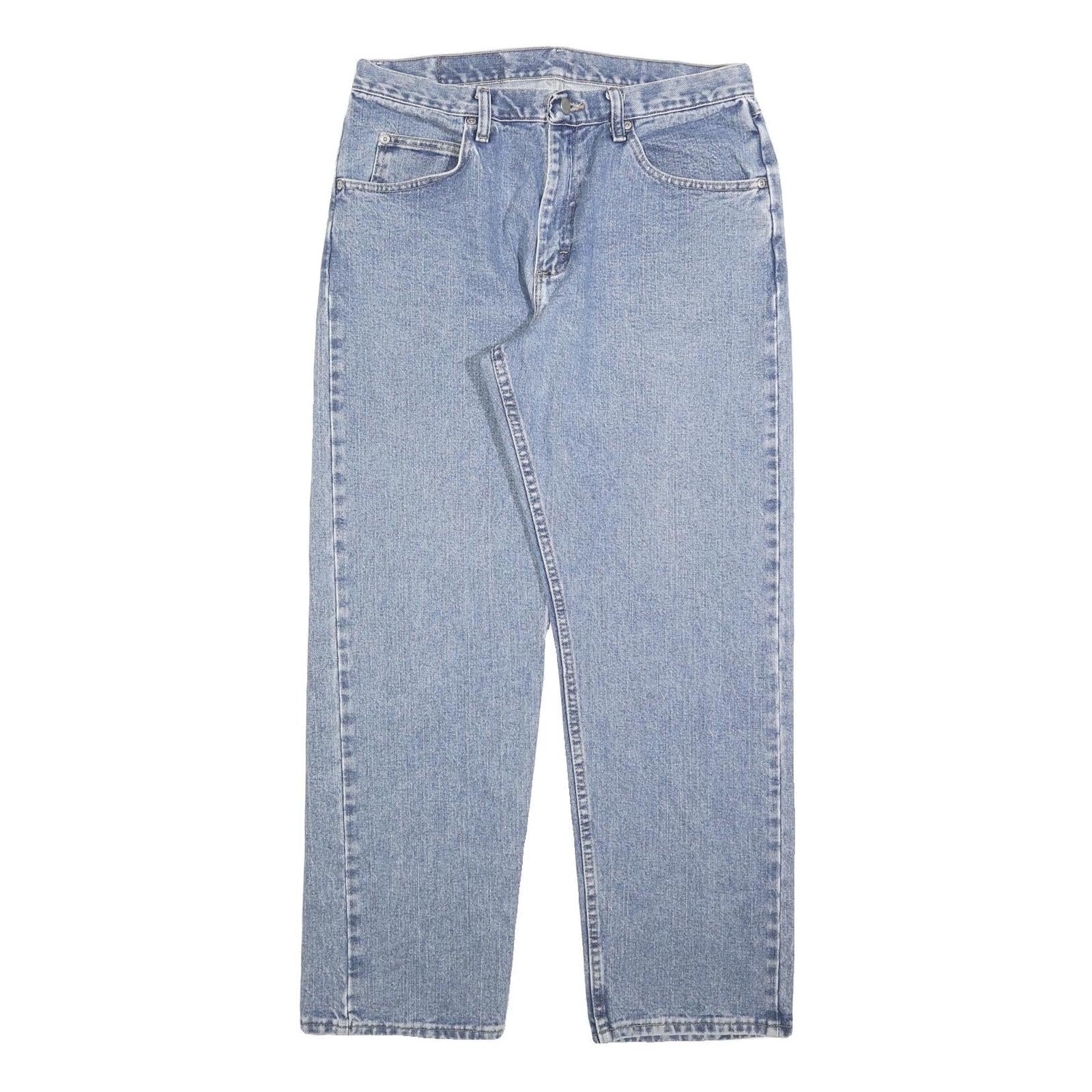 WRANGLER Mens Jeans Blue Relaxed Straight Denim Light W33 L32 Zip Closure Refurbished - N/A refurbished available on Cerqular