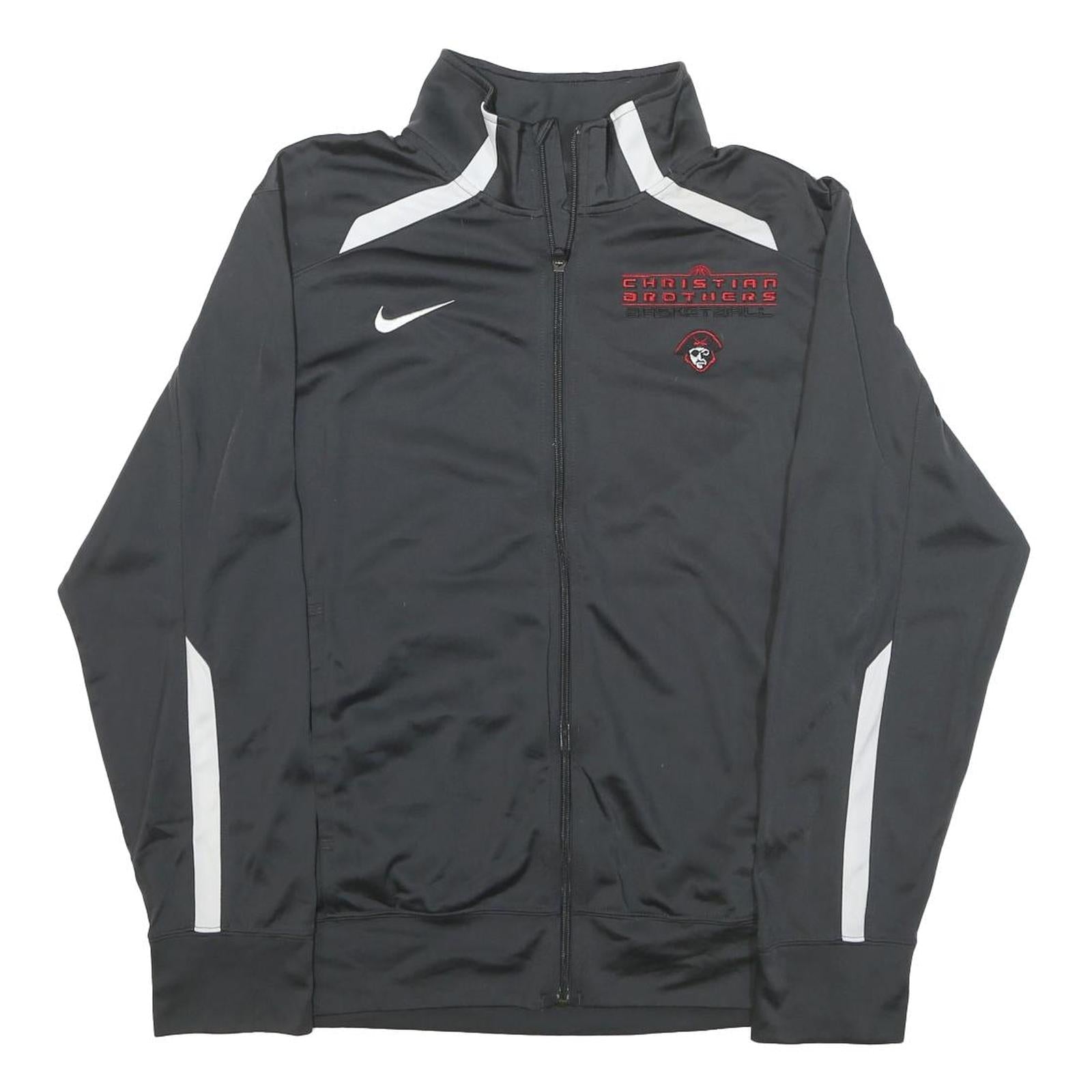 NIKE Mens Black & White Christian Brothers Basketball Track Jacket S Polyester Refurbished - N/A refurbished available on Cerqular