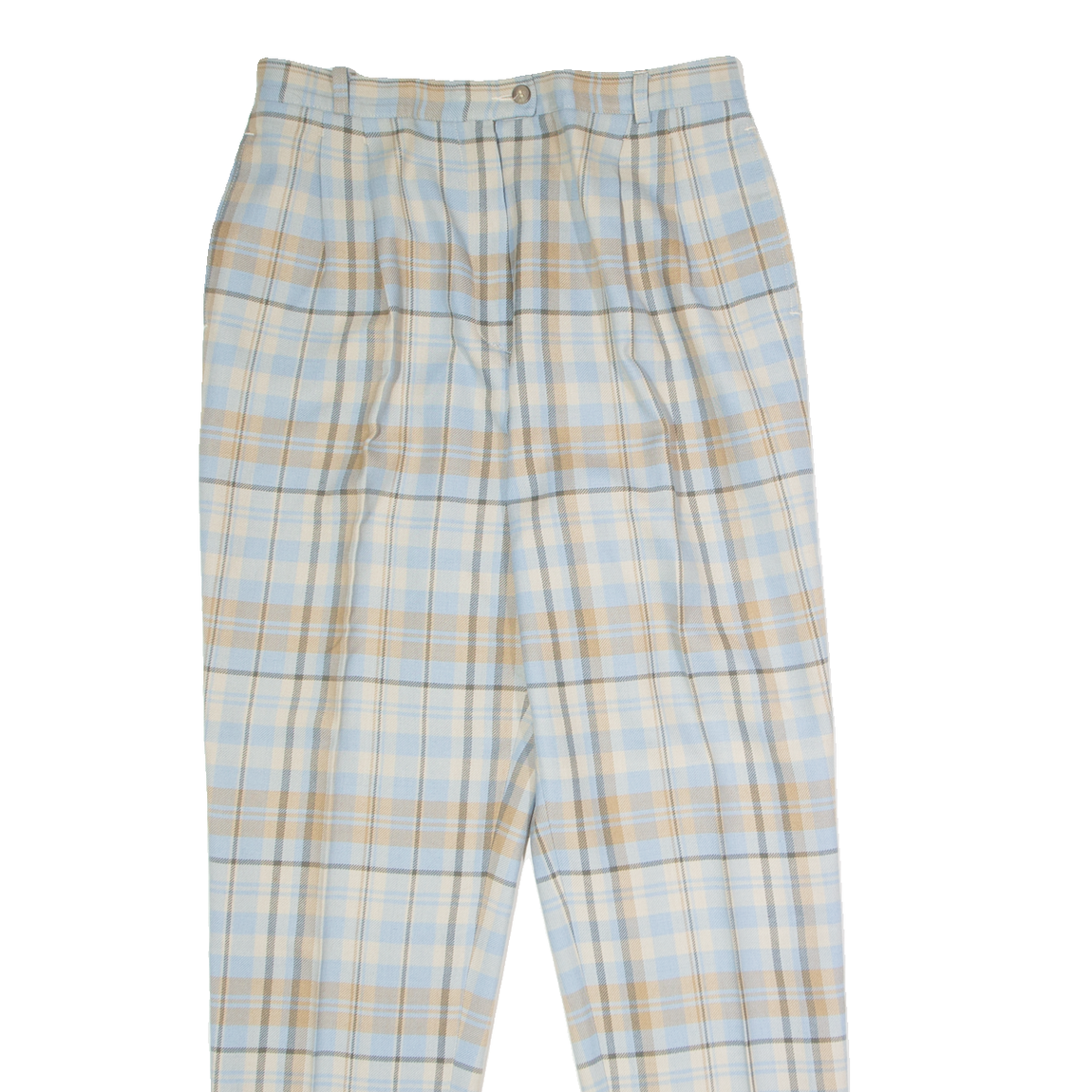 MARIE VALOIS Tartan Womens Trousers Blue Regular Straight 90s W30 L30 Refurbished - N/A refurbished available on Cerqular