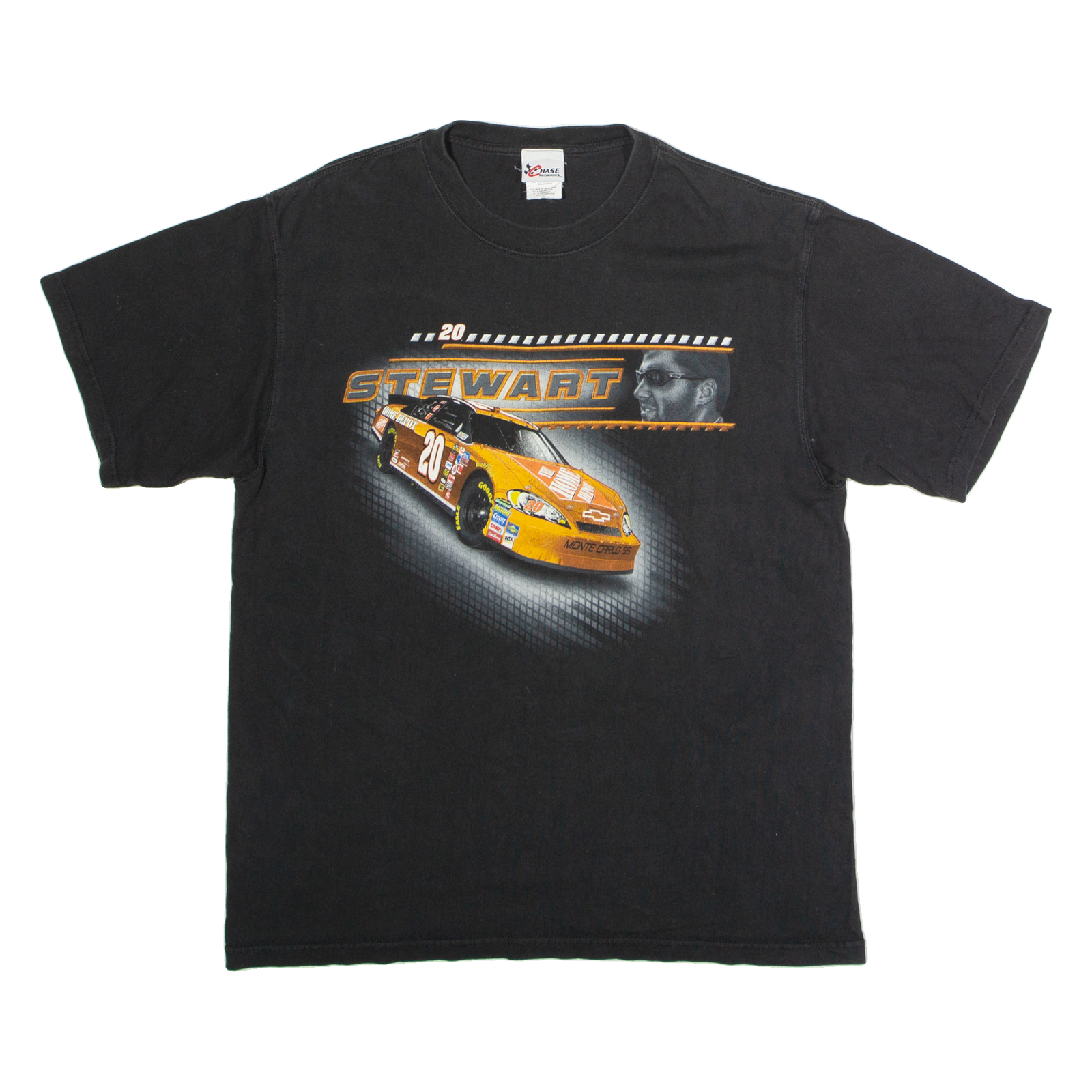 CHASE AUTHENTICS Tony Stewart #20 NASCAR Racing Mens T-Shirt Black USA L Refurbished - N/A refurbished available on Cerqular