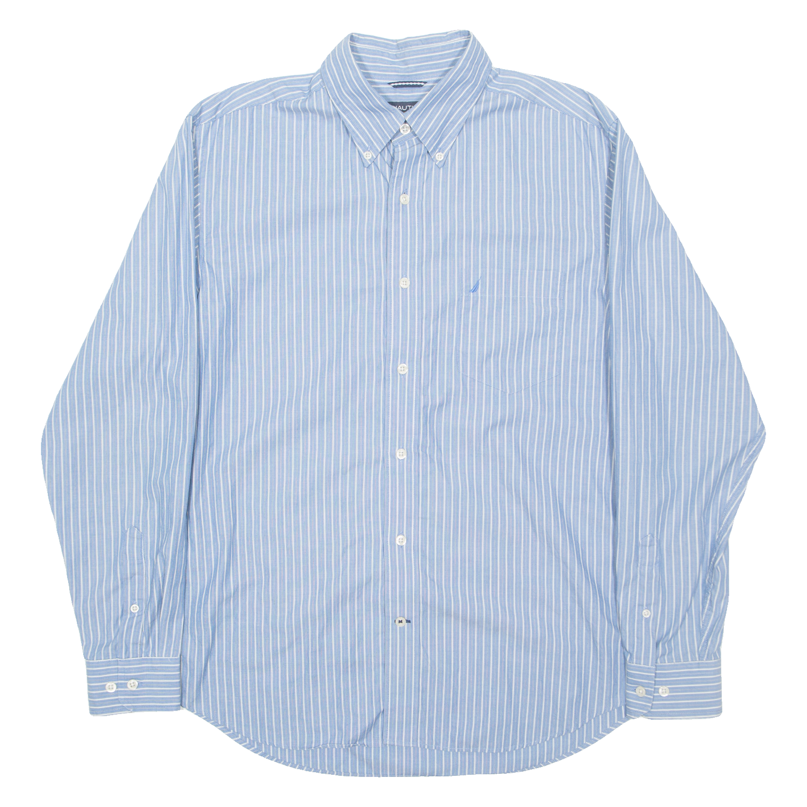 NAUTICA Mens Shirt Blue Pinstripe Long Sleeve L Refurbished - N/A refurbished available on Cerqular