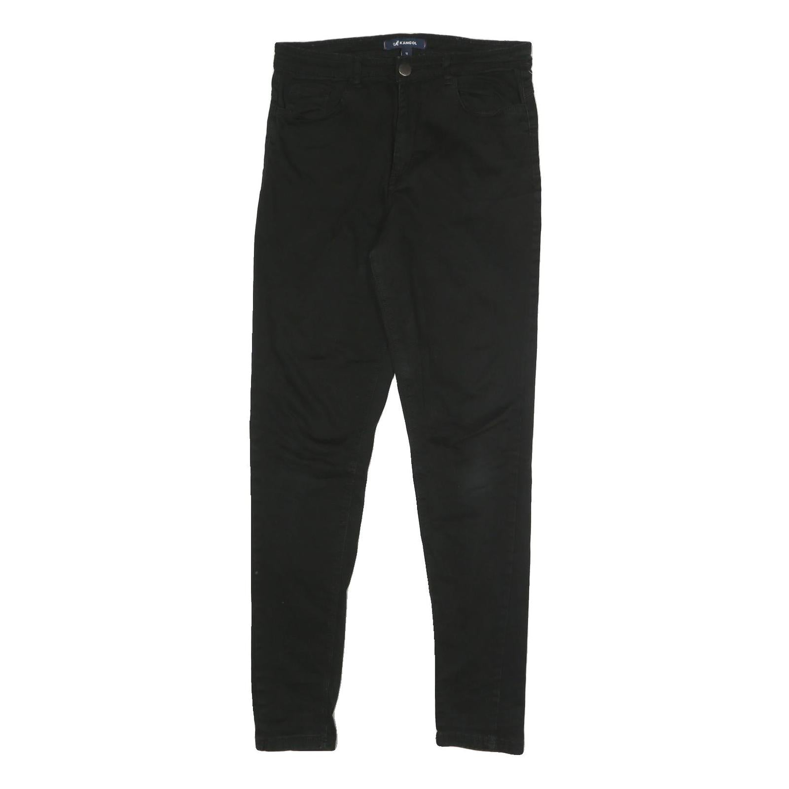 KANGOL Womens Cotton Blend Black Slim Skinny Trousers W29 L29 Zip Pocketed Refurbished - N/A refurbished available on Cerqular