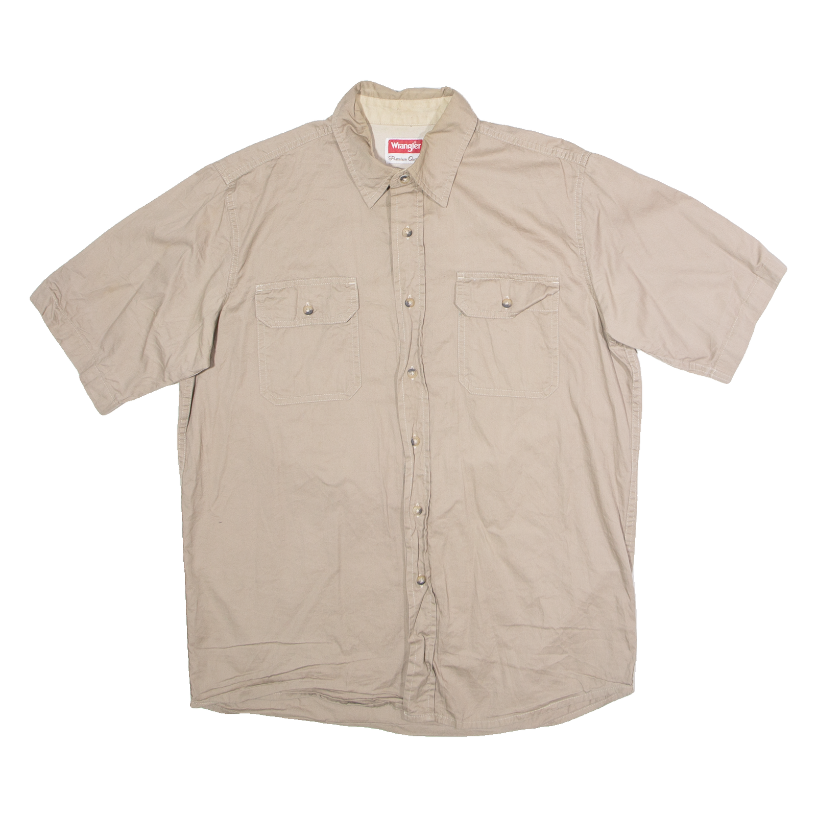 WRANGLER Mens Plain Shirt Beige L Refurbished - N/A refurbished available on Cerqular