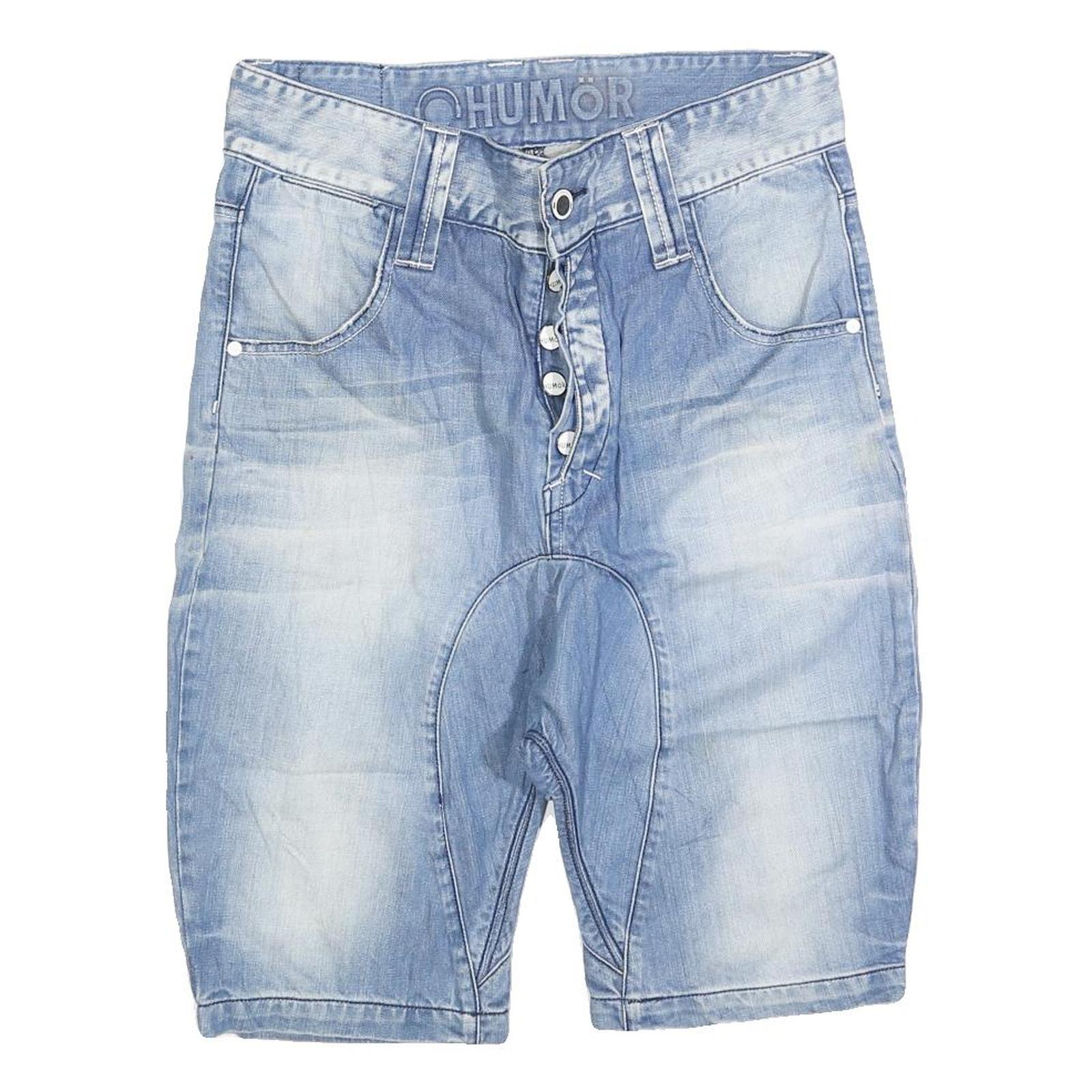 HUMOR Mens Light Blue Denim Casual Shorts M W32 Button Fly Pockets Refurbished - N/A refurbished available on Cerqular