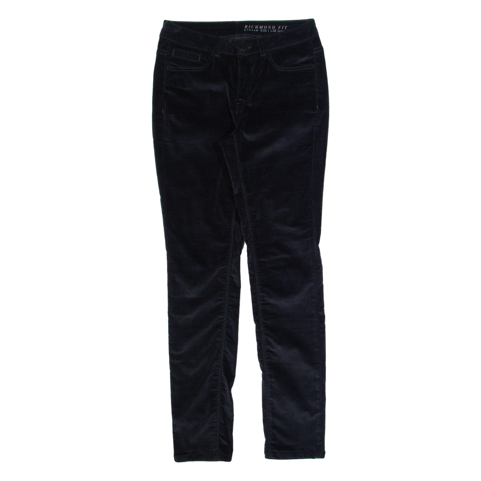 JIGSAW Richmond Fit Womens Velvet Trousers Black Slim Skinny W24 L28 Refurbished - N/A refurbished available on Cerqular