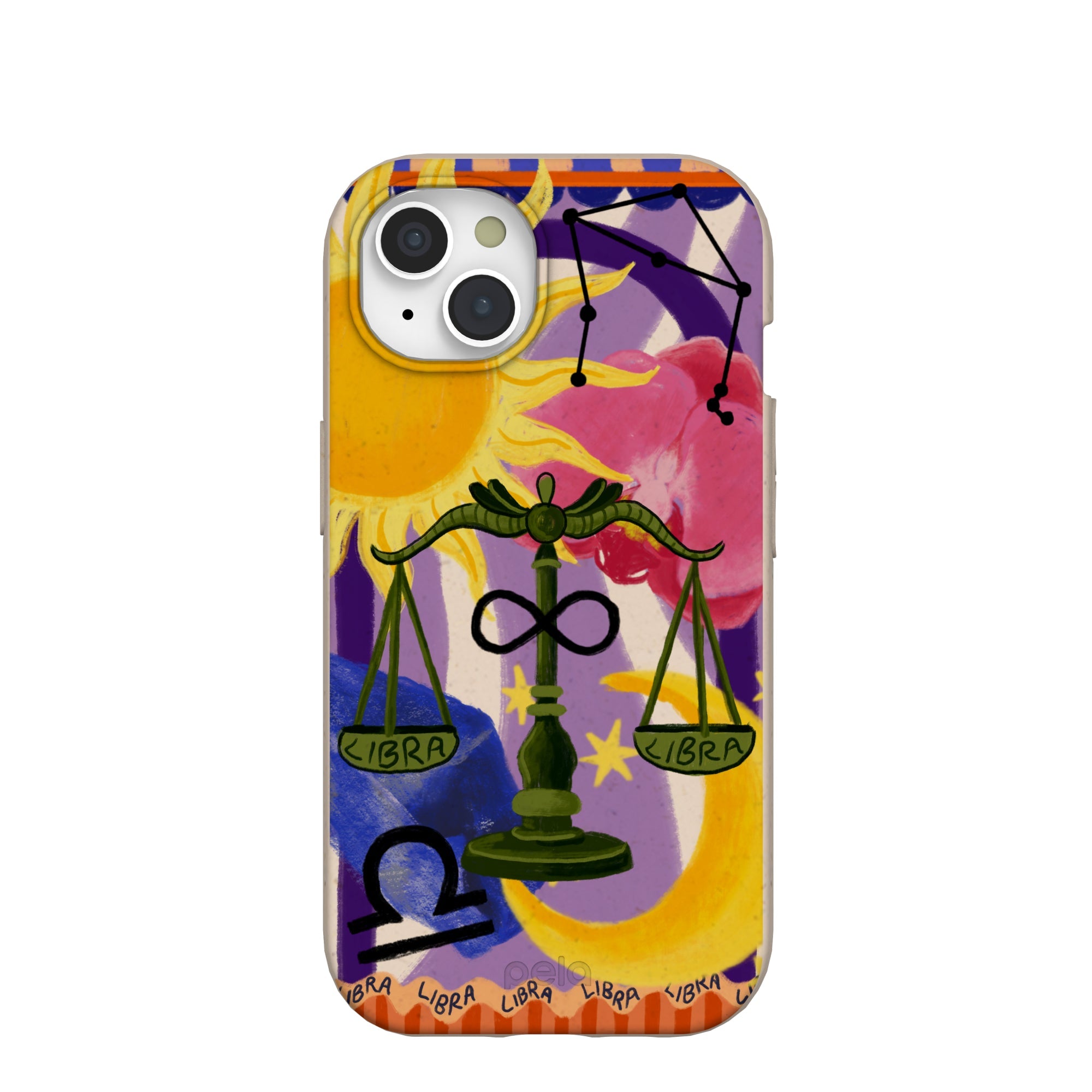 Seashell Libra Scale iPhone 15 Case Refurbished - Pela Case refurbished available on Cerqular