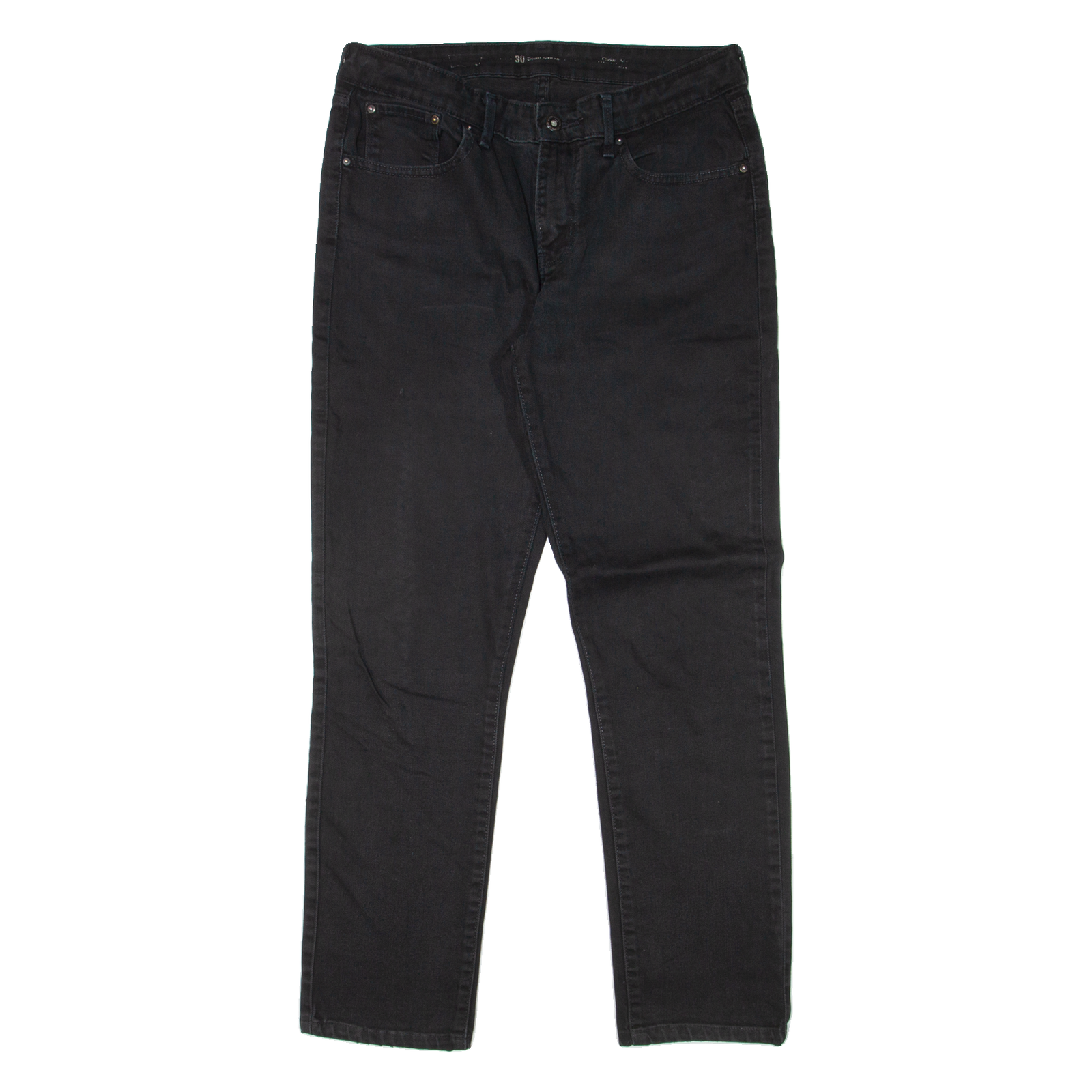 LEVI'S Womens Jeans Black Regular Straight Denim W30 L29 Refurbished - N/A refurbished available on Cerqular