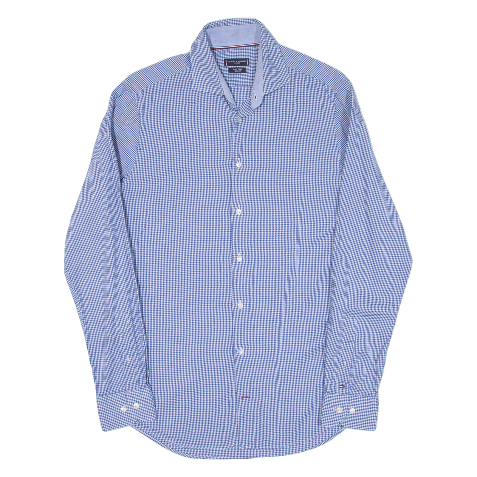 TOMMY HILFIGER Tailored Fit Mens Shirt Blue Check Long Sleeve M Refurbished - N/A refurbished available on Cerqular