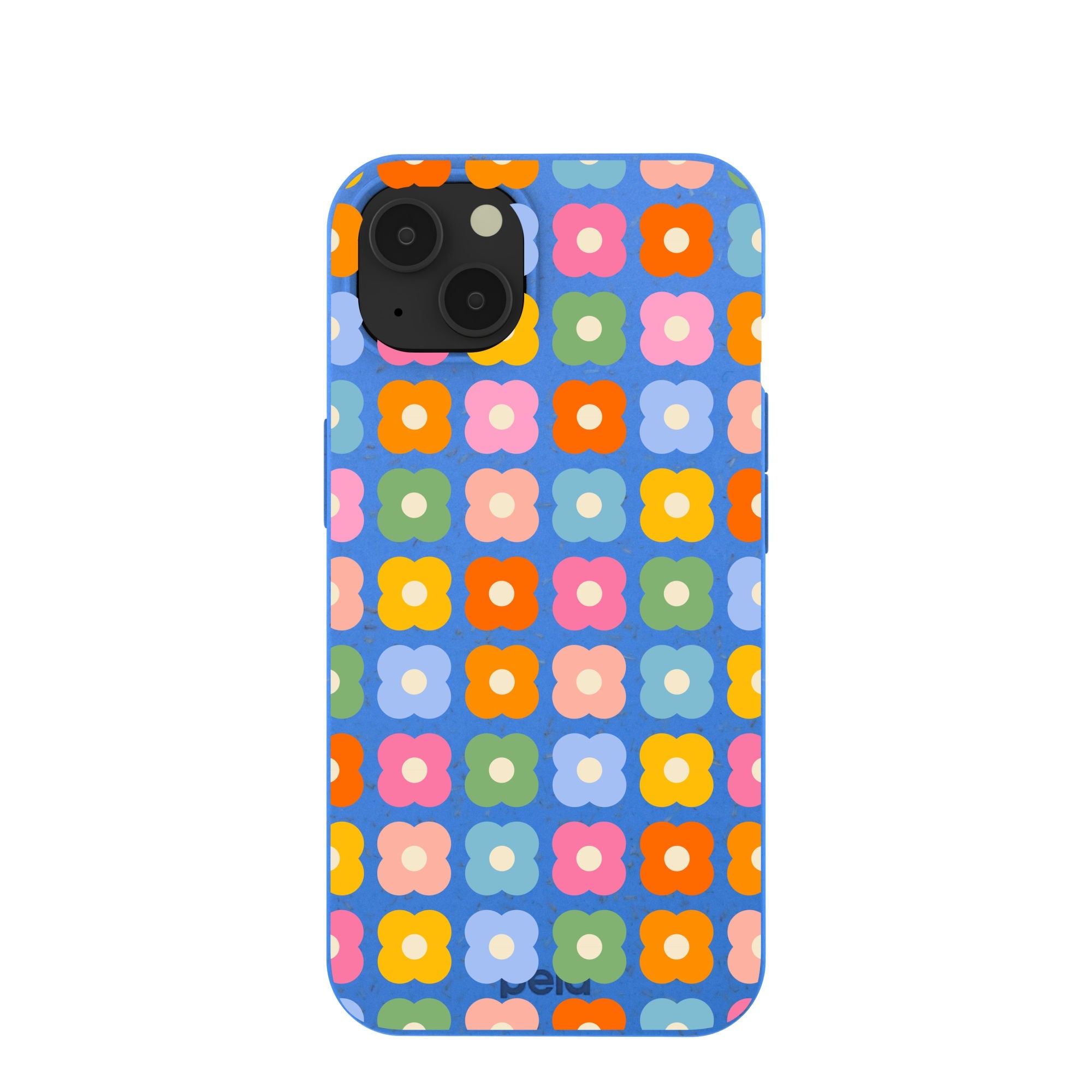 Electric Blue Petal Pop iPhone 13 Case Refurbished - Pela Case refurbished available on Cerqular
