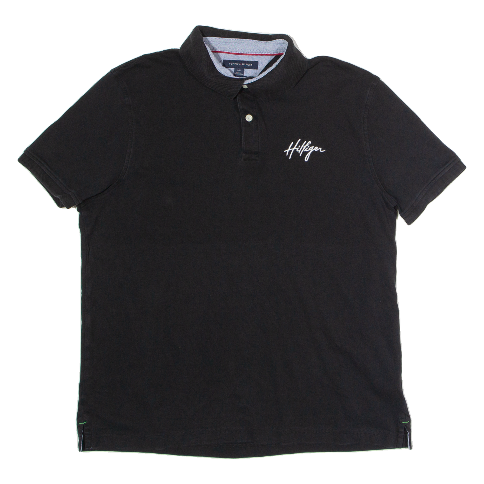 TOMMY HILFIGER Mens Polo Shirt Black L Refurbished - N/A refurbished available on Cerqular