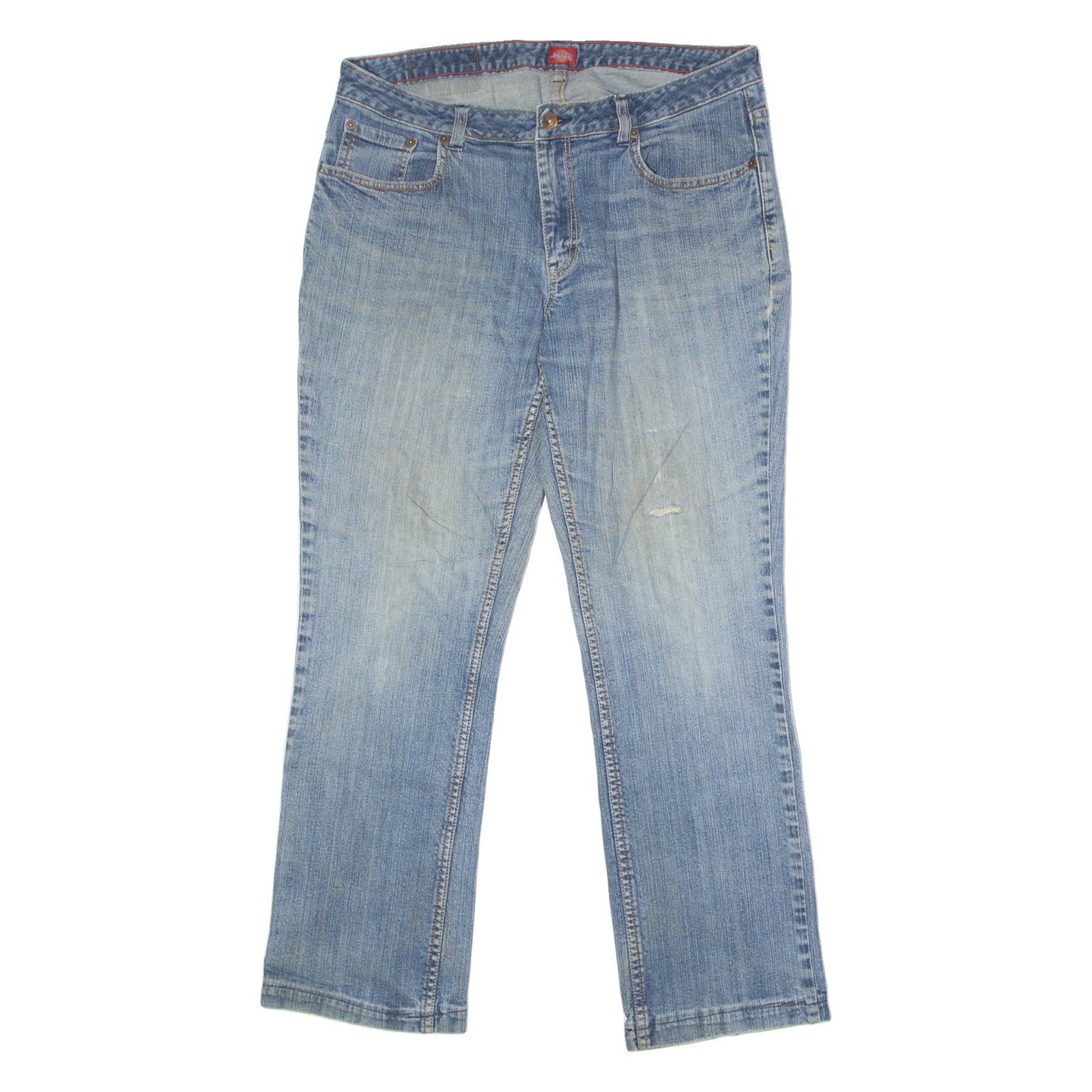 DICKIES Womens Jeans Blue Relaxed Bootcut Stone Wash W34 L28 Refurbished - N/A refurbished available on Cerqular