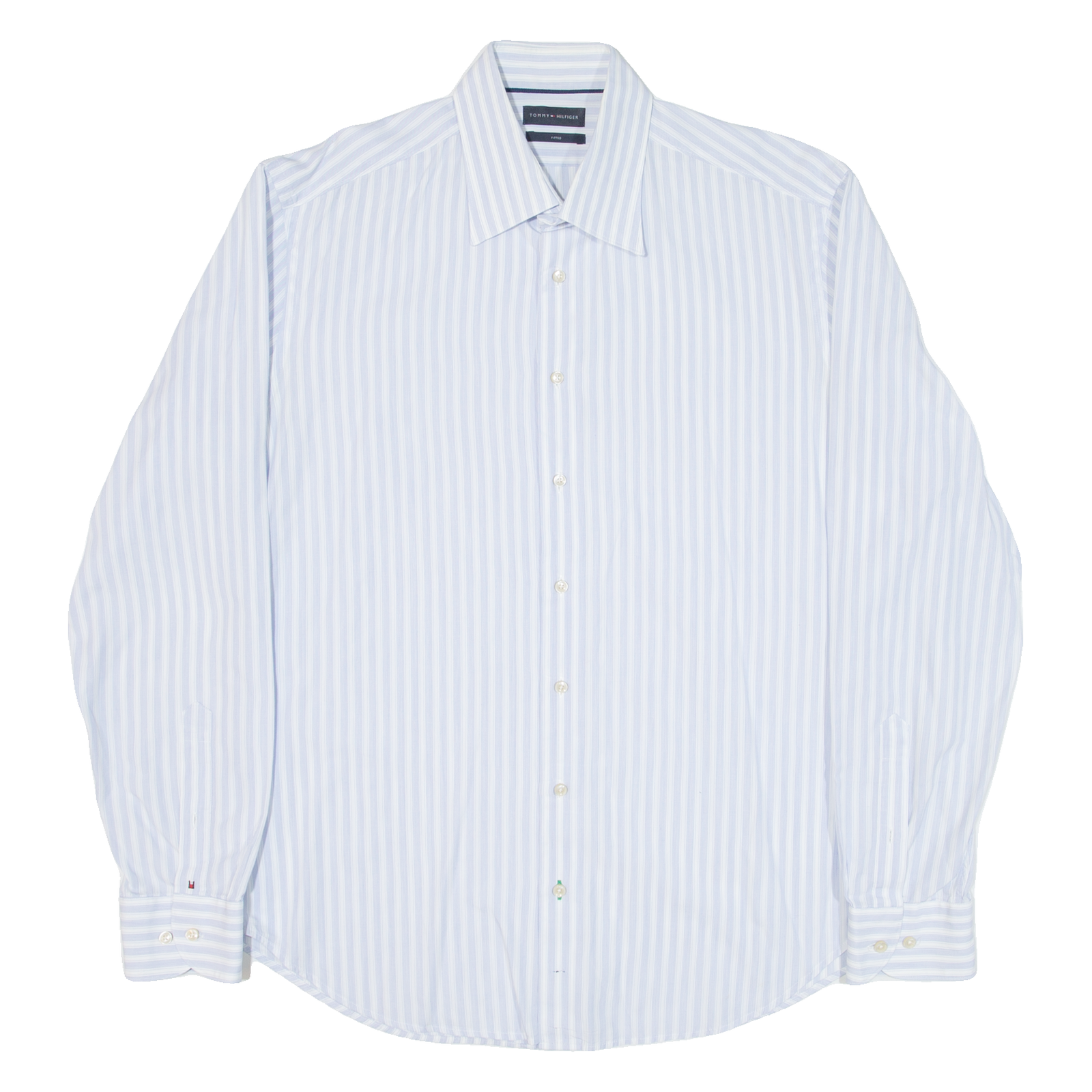 TOMMY HILFIGER Fitted Mens Shirt Blue Striped Long Sleeve XL Refurbished - N/A refurbished available on Cerqular