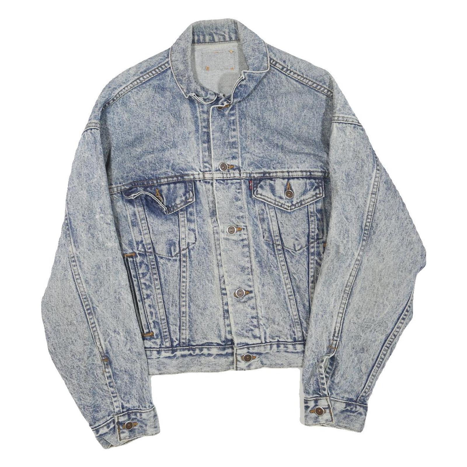 LEVI'S Mens Blue Button Denim Jacket M Cotton Blend Classic Regular Fit Casual Refurbished - N/A refurbished available on Cerqular