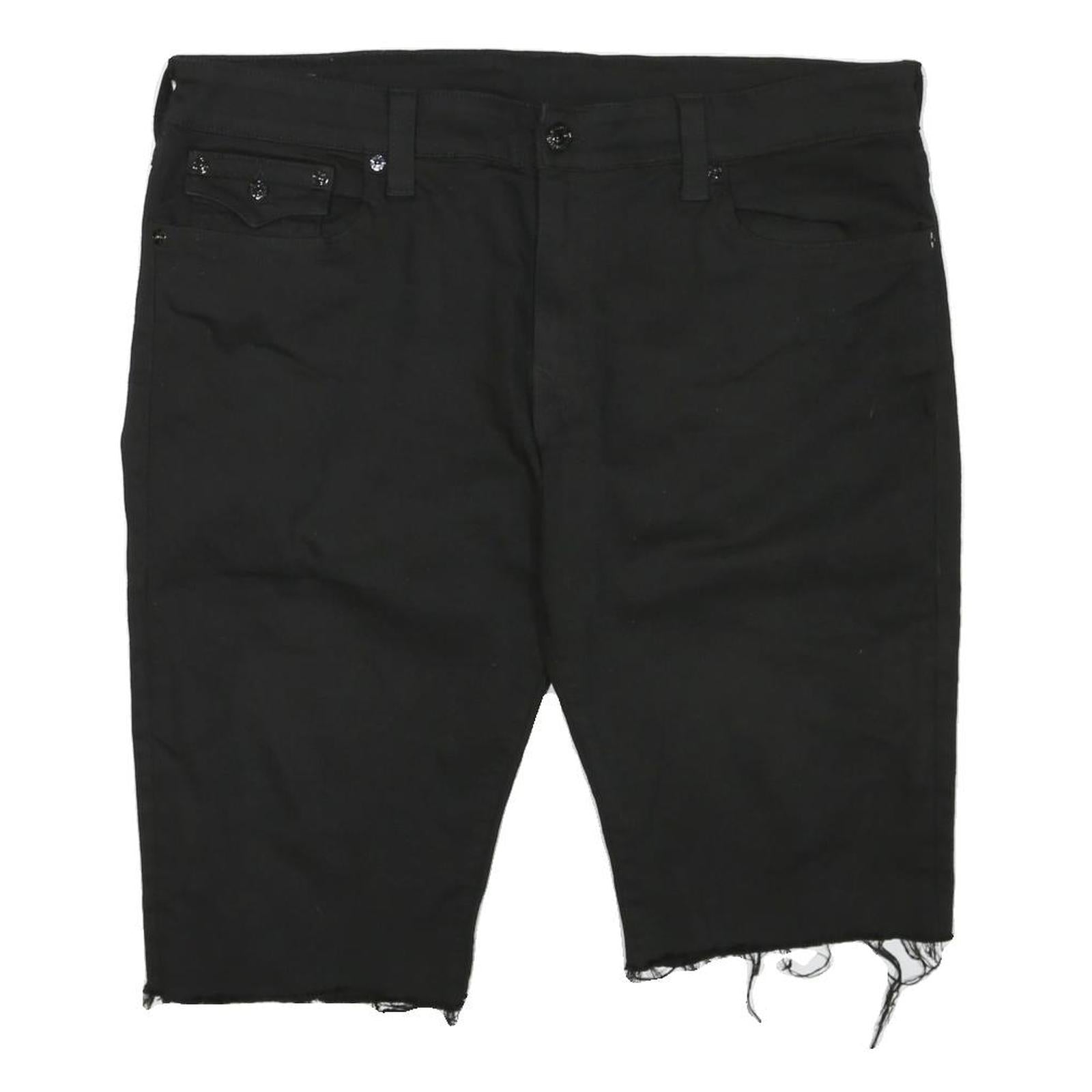 TRUE RELIGION Mens Shorts Black Casual Cotton Blend 2XL W44 Cut-Off Denim Refurbished - N/A refurbished available on Cerqular