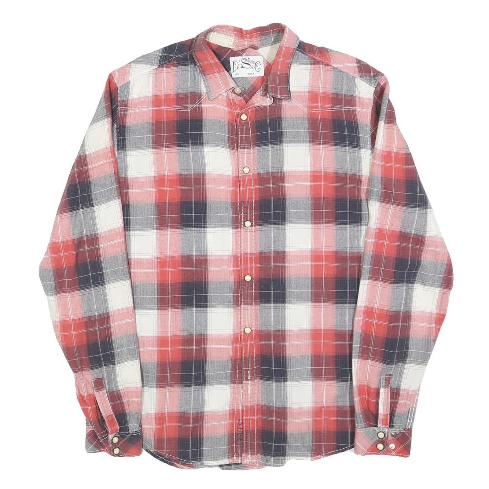 Buy LEVI'S Mens Red & White Check Shirt S Casual Retro Button-Up Cotton Blend Refurbished - $29.89 LEVI'S Mens Red & White Check Shirt S Casual Retro Button-Up Cotton Blend Refurbished - N/A refurbished available on Cerqular