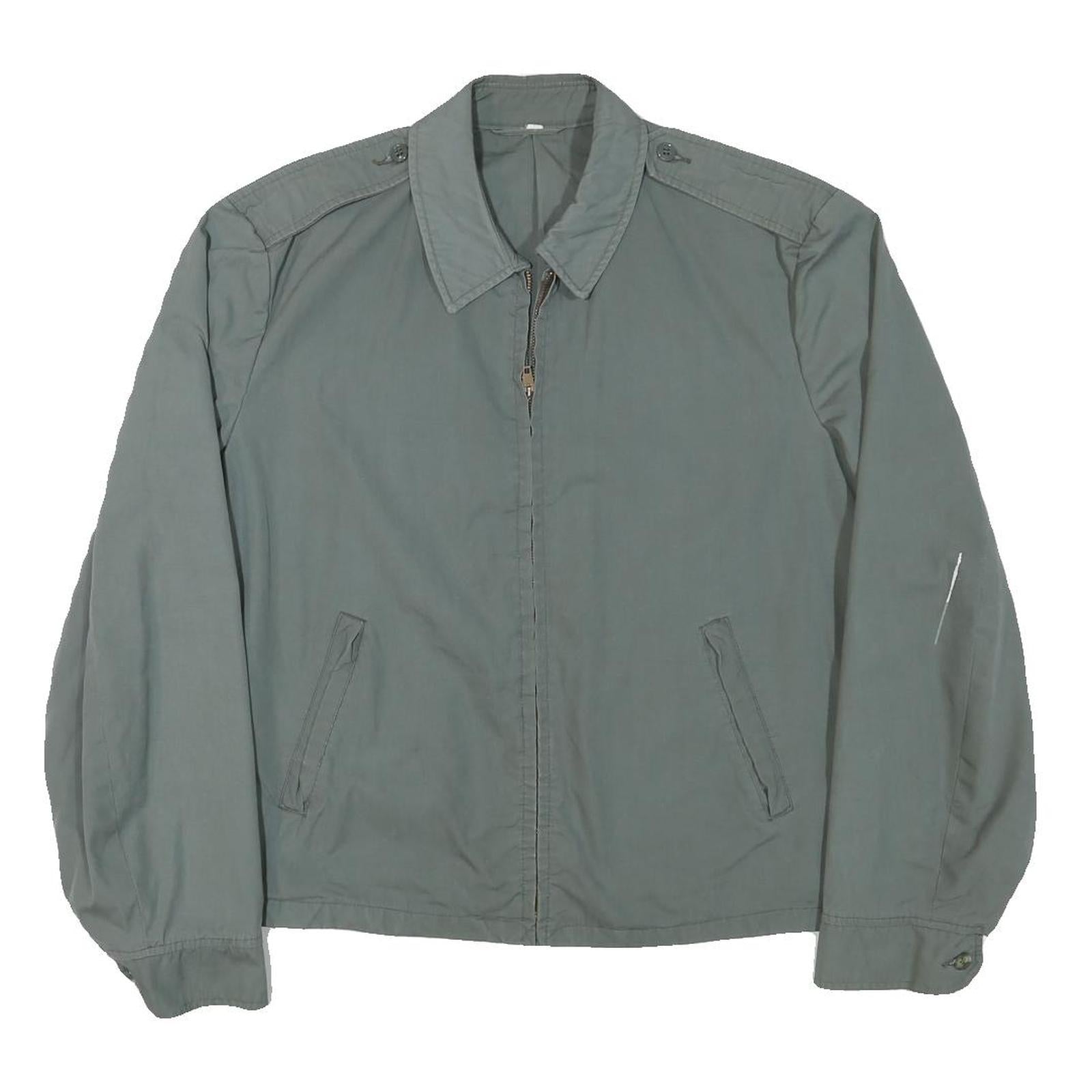 Mens Grey Cotton Blend Jacket L Zip Closure Casual Lightweight Plain Style Refurbished - N/A refurbished available on Cerqular