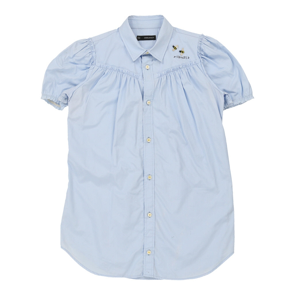 Dsquared2 Short Sleeve Shirt - Large Blue Cotton | Size: large Refurbished - N/A (Preloved Designer is not a specific brand, it refurbished available on Cerqular