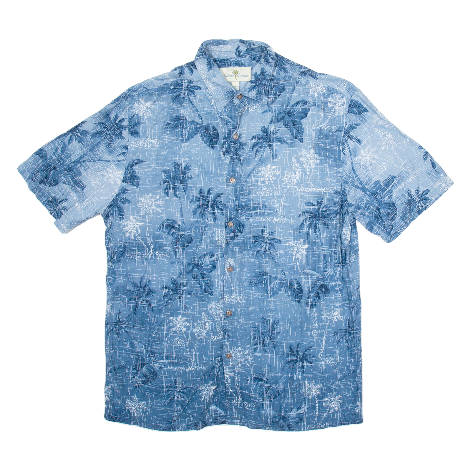 ISLAND SHORES Mens Hawaiian Shirt Blue Crazy Pattern M Refurbished - N/A refurbished available on Cerqular