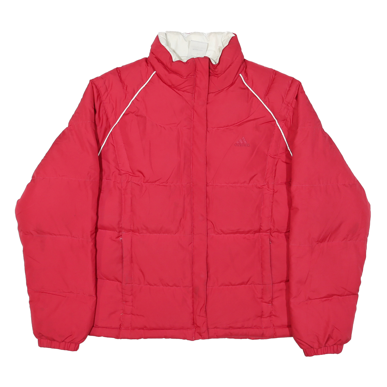 ADIDAS Womens Red Puffer Jacket UK 18 Polyester Blend Zip Lightweight Casual Refurbished - N/A refurbished available on Cerqular