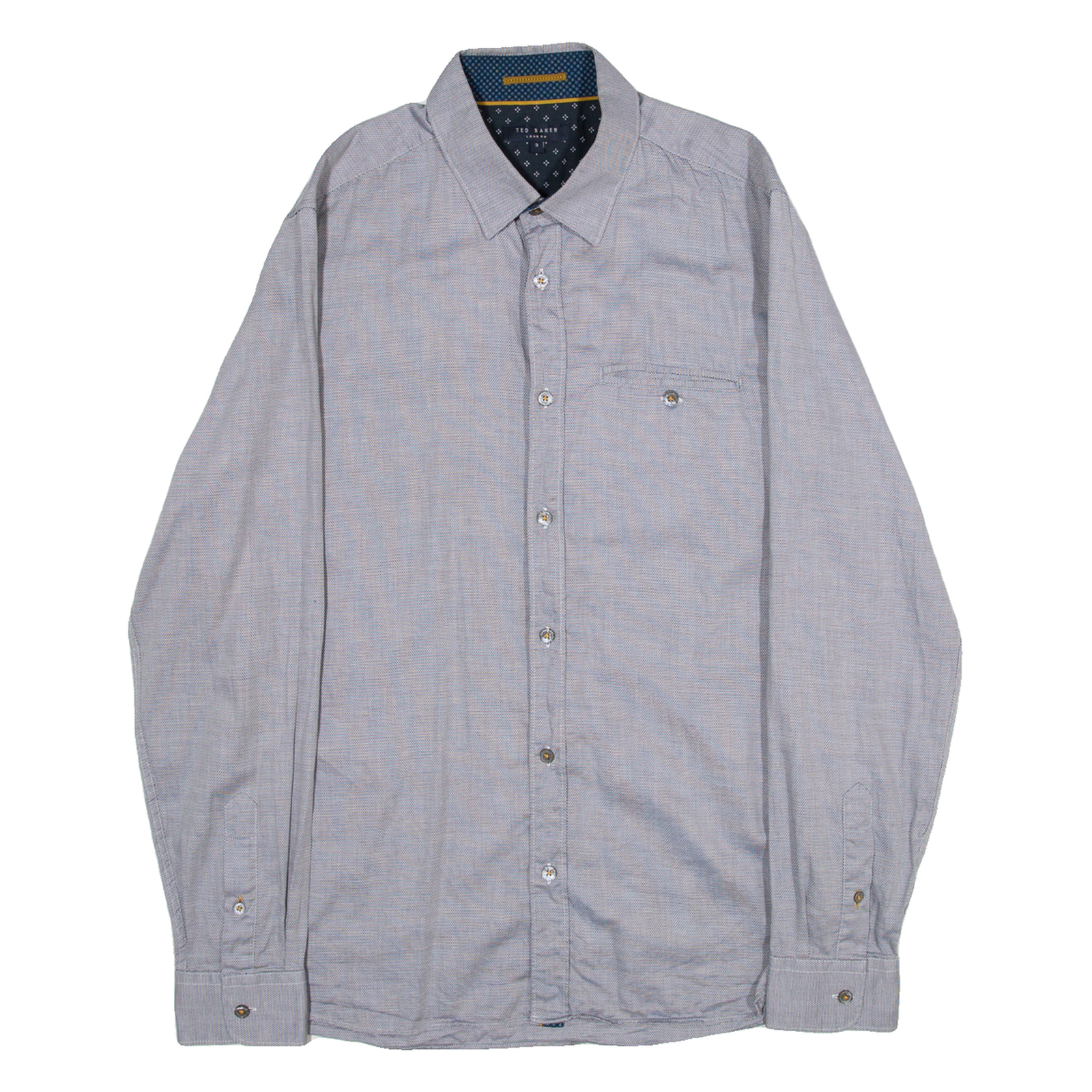 TED BAKER Mens Plain Shirt Grey Long Sleeve M Refurbished - N/A refurbished available on Cerqular