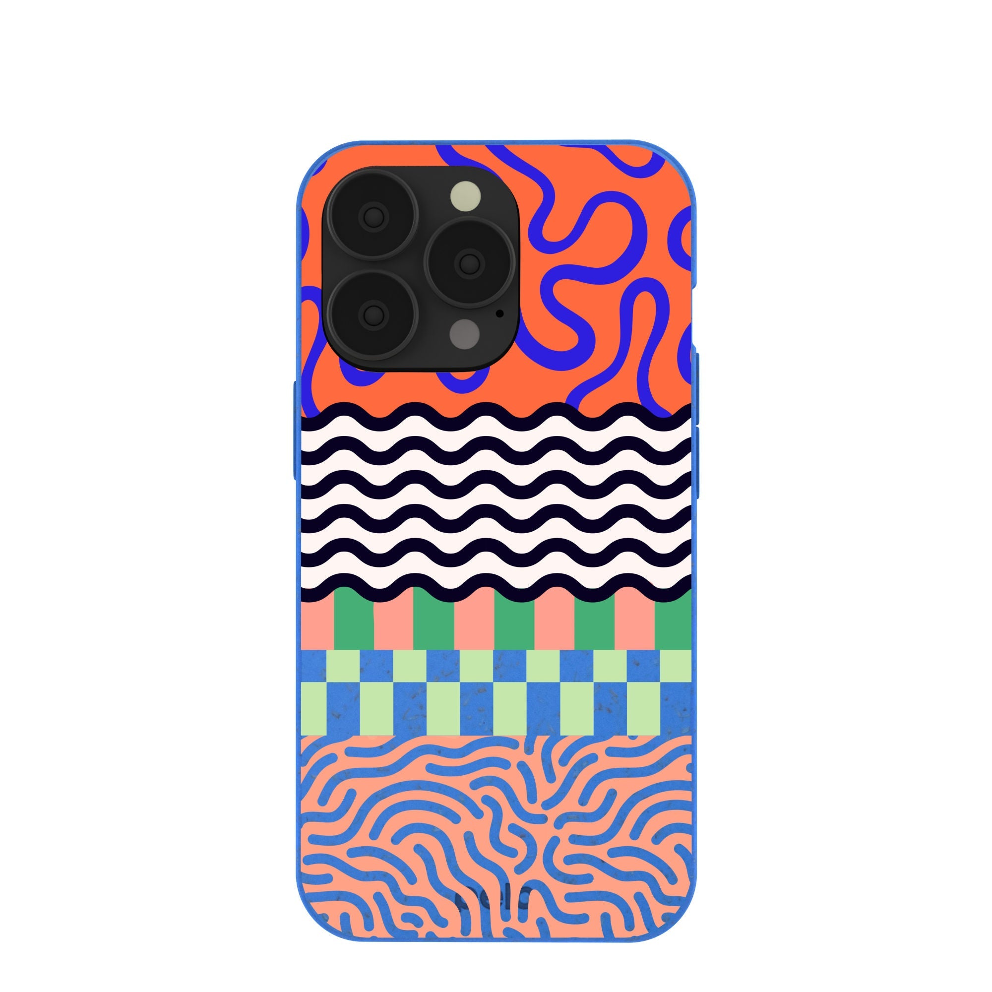 Electric Blue Tangerine Mix iPhone 13 Pro Case Refurbished - Pela Case refurbished available on Cerqular
