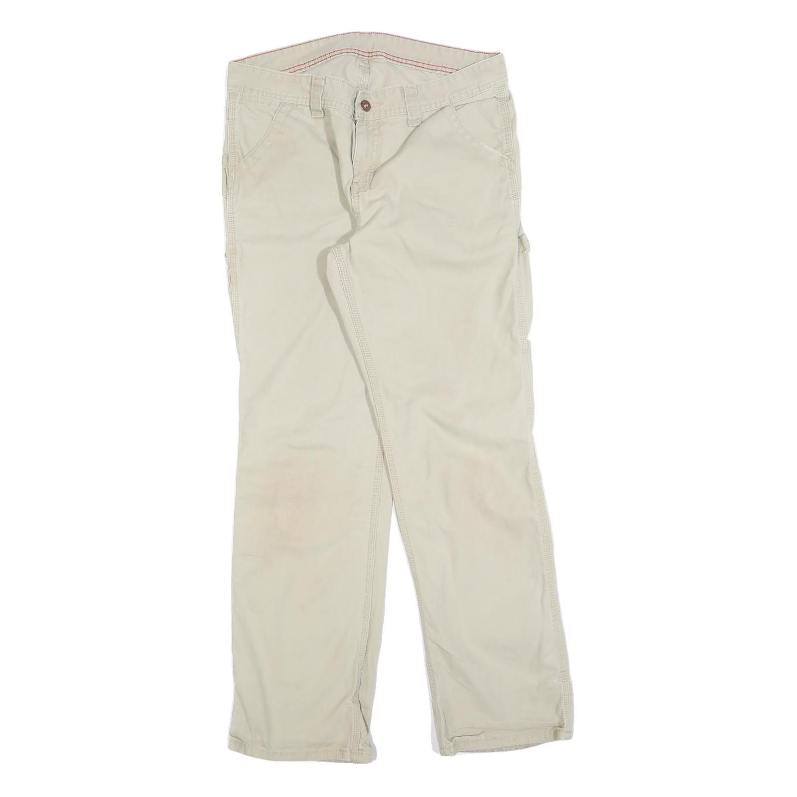 DICKIES Mens Regular Beige Cotton Blend Zip Trousers W32 L30 Workwear Utility Refurbished - N/A refurbished available on Cerqular
