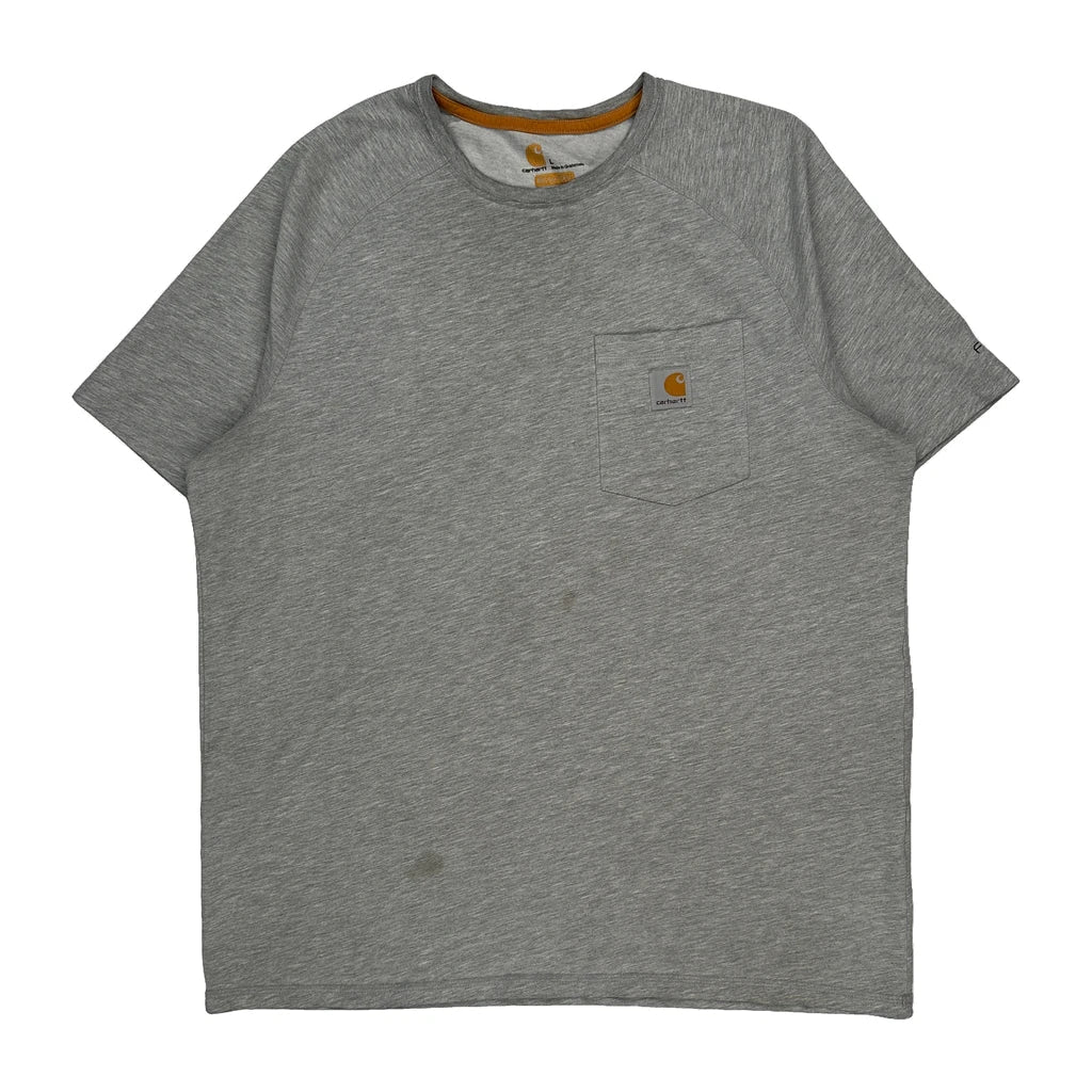 Carhartt T-Shirt - Large Grey Cotton Refurbished - Thrifted (note: this is a term often used to describe second- refurbished available on Cerqular