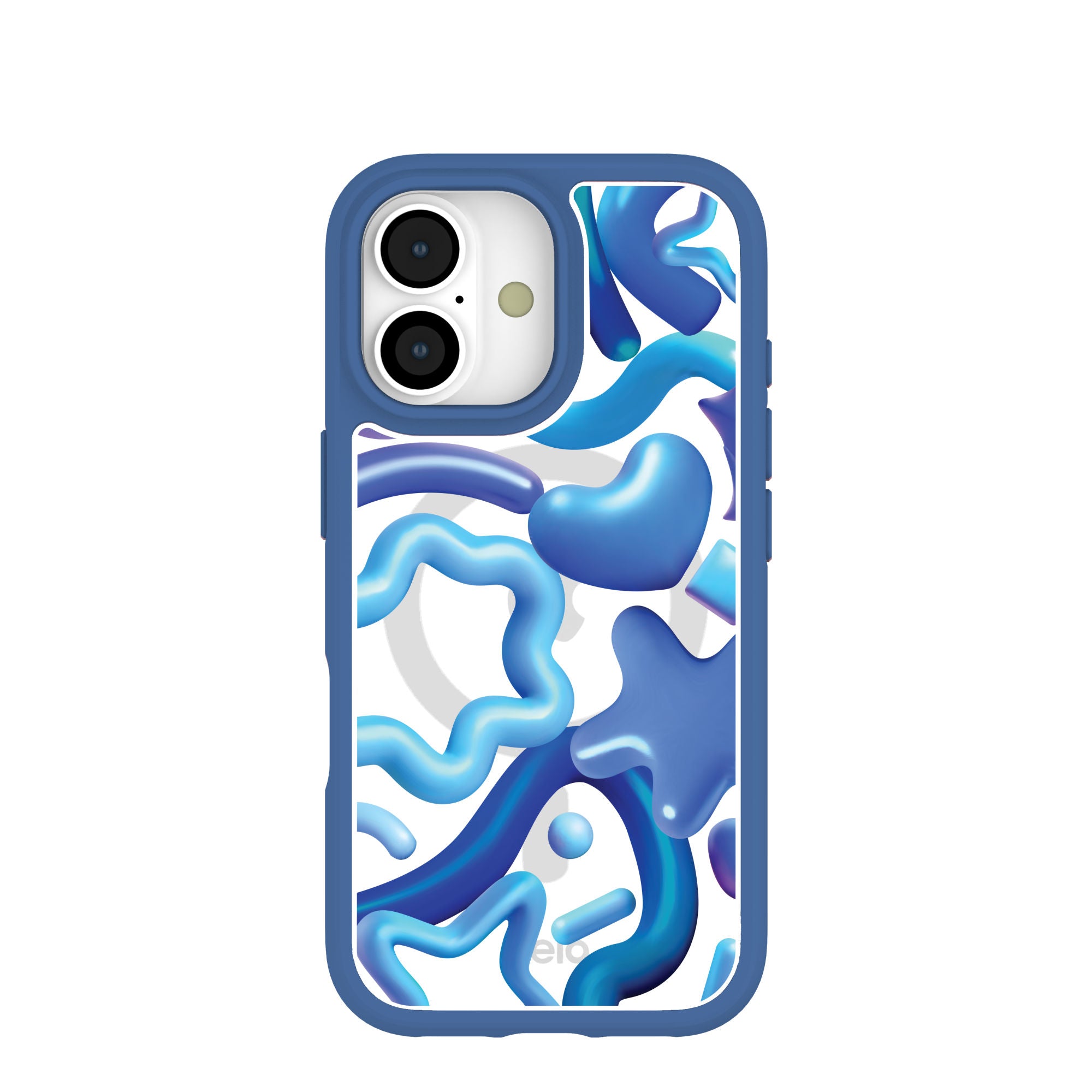 Clear Blue Chrome iPhone 17 Case With True Blue Ridge (MagSafe included) Refurbished - Pela Case refurbished available on Cerqular
