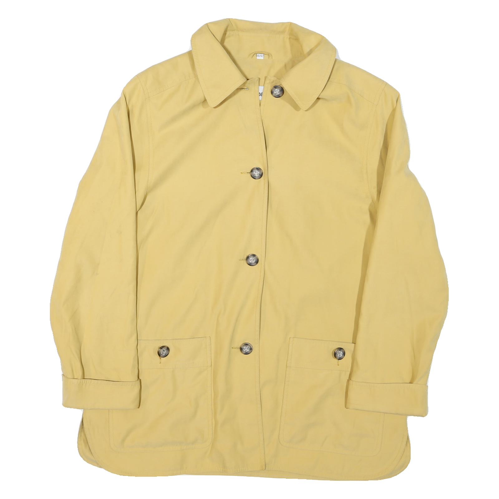 Womens Yellow Cotton Blend Button Jacket XL Plain Casual Lightweight Outerwear Refurbished - N/A refurbished available on Cerqular