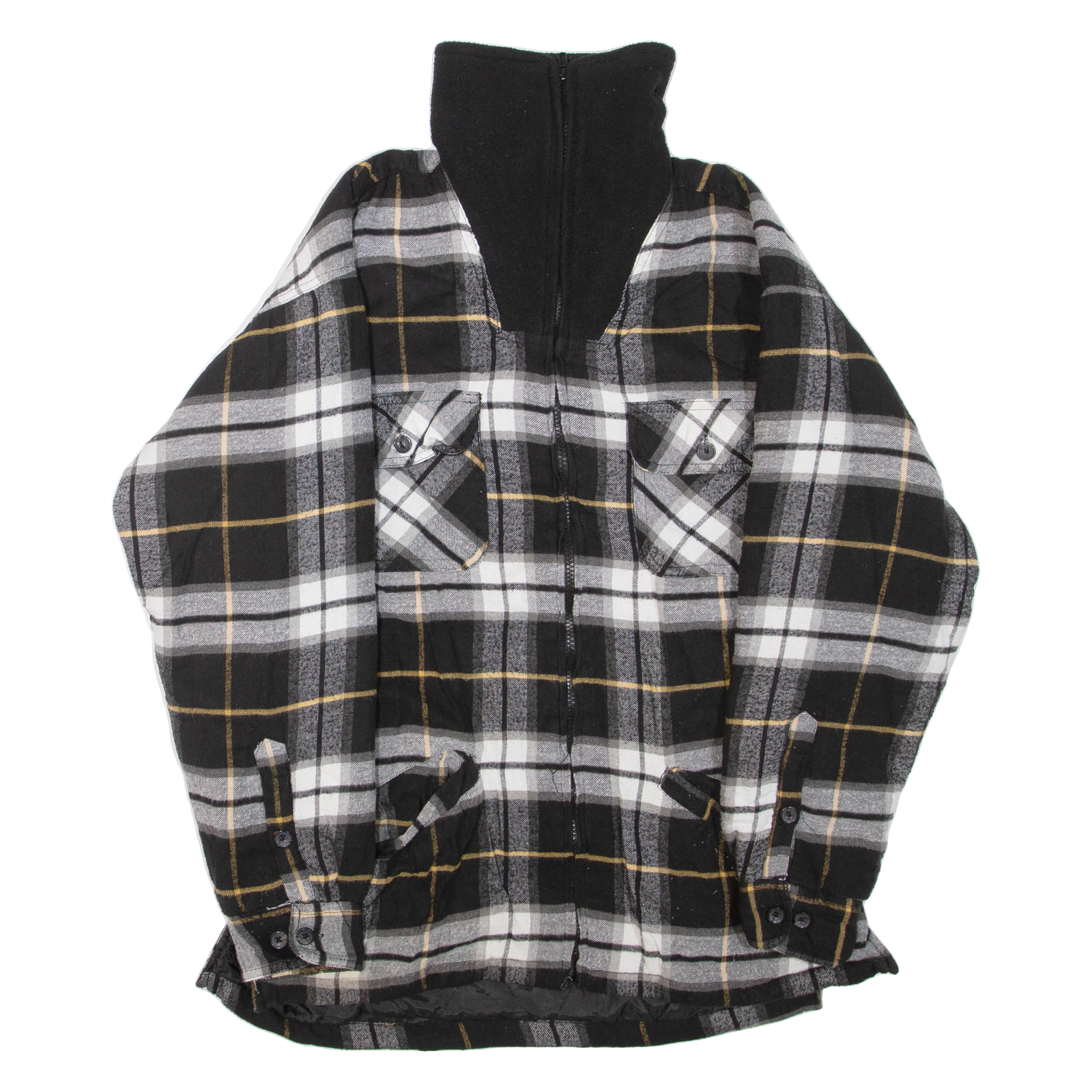 WORKER Mens Lumberjack Jacket Black Check M Refurbished - N/A refurbished available on Cerqular