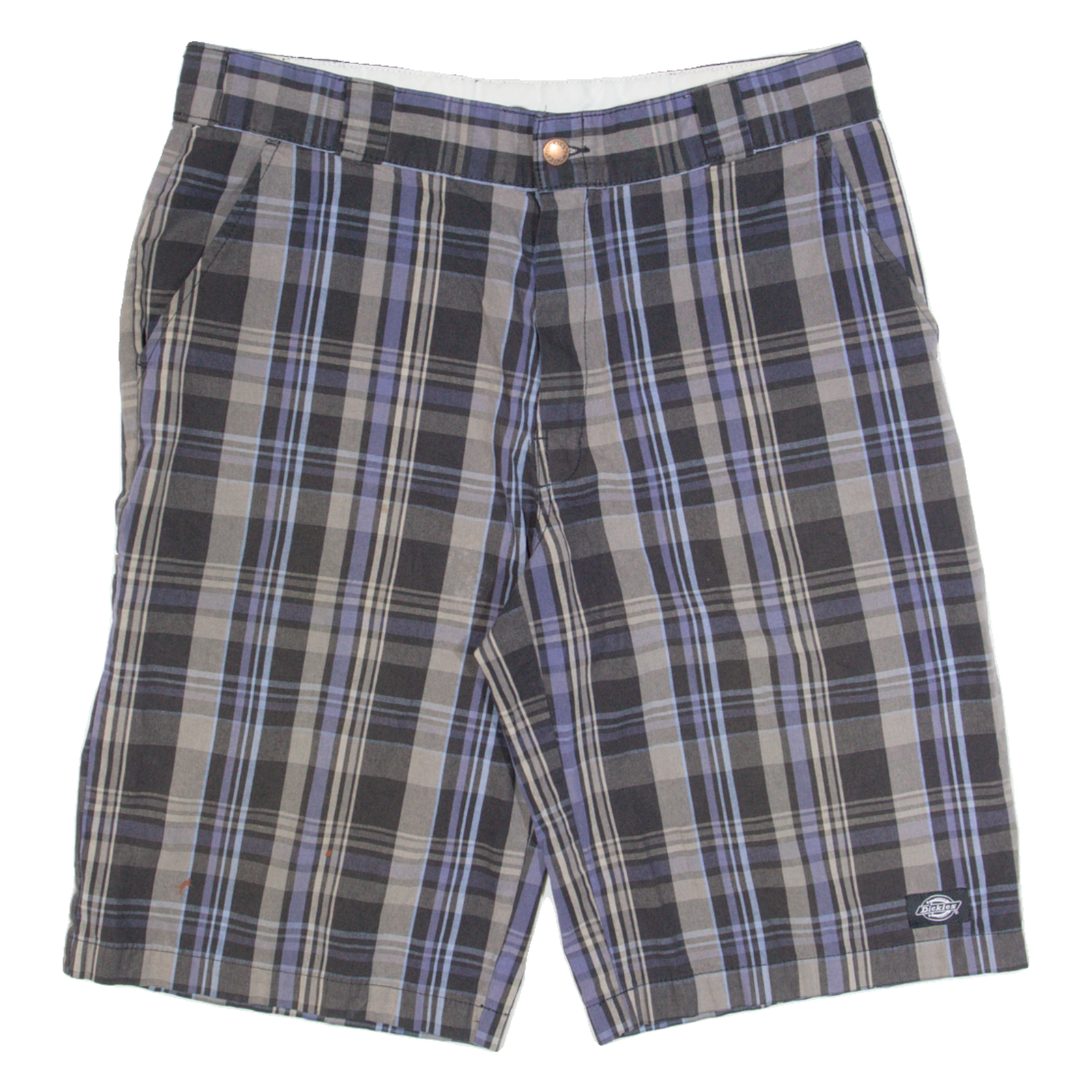 DICKIES Chino Mens Workwear Shorts Black Check M W34 Refurbished - N/A refurbished available on Cerqular