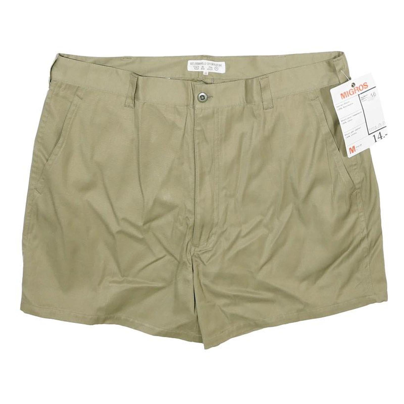 MIGROS Mens Shorts Beige Casual Plain L W34 Summer Cotton Lightweight Refurbished - N/A refurbished available on Cerqular