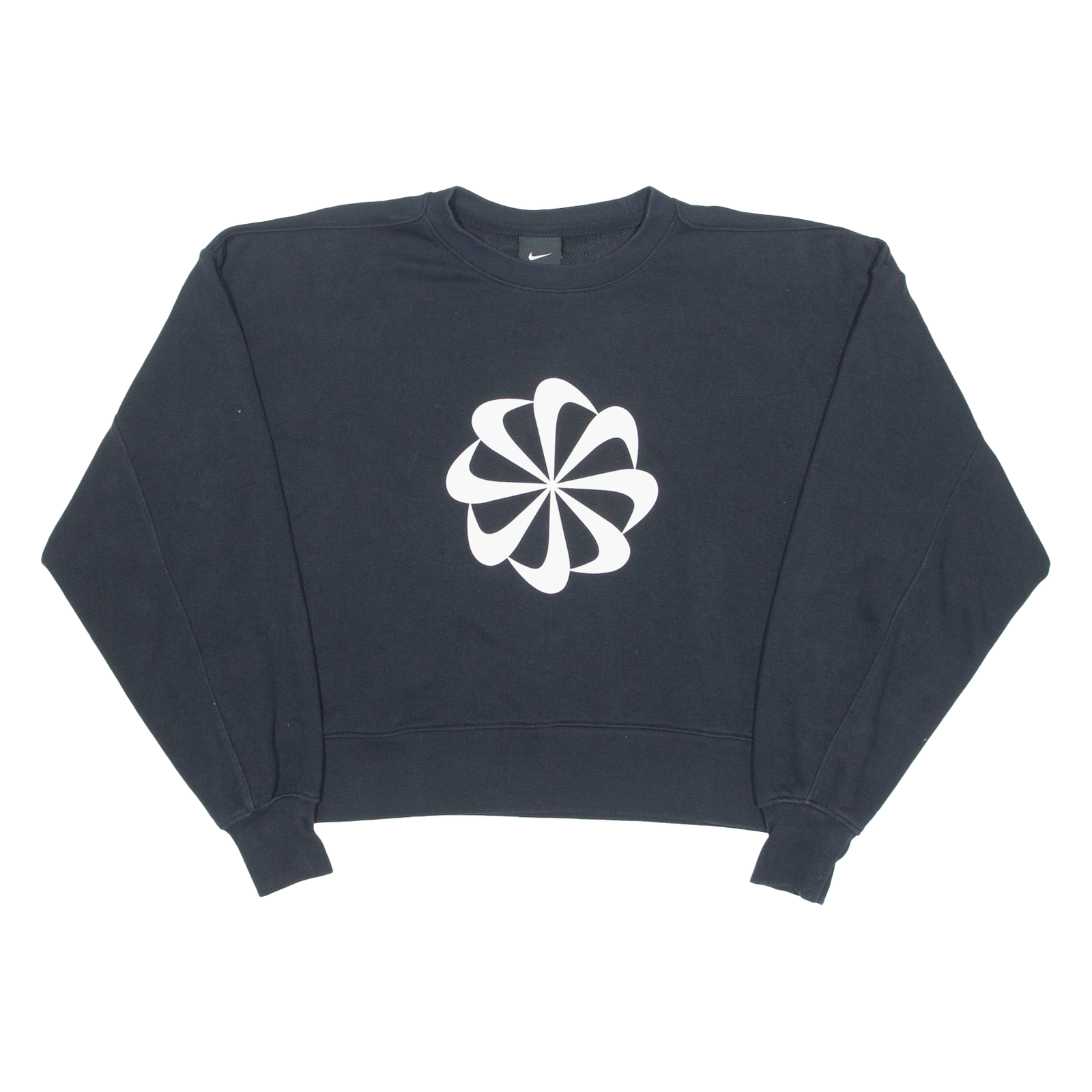 Buy NIKE Pinwheel Cropped Womens Sweatshirt Black Crew Neck XS Refurbished - $21.83 NIKE Pinwheel Cropped Womens Sweatshirt Black Crew Neck XS Refurbished - N/A refurbished available on Cerqular