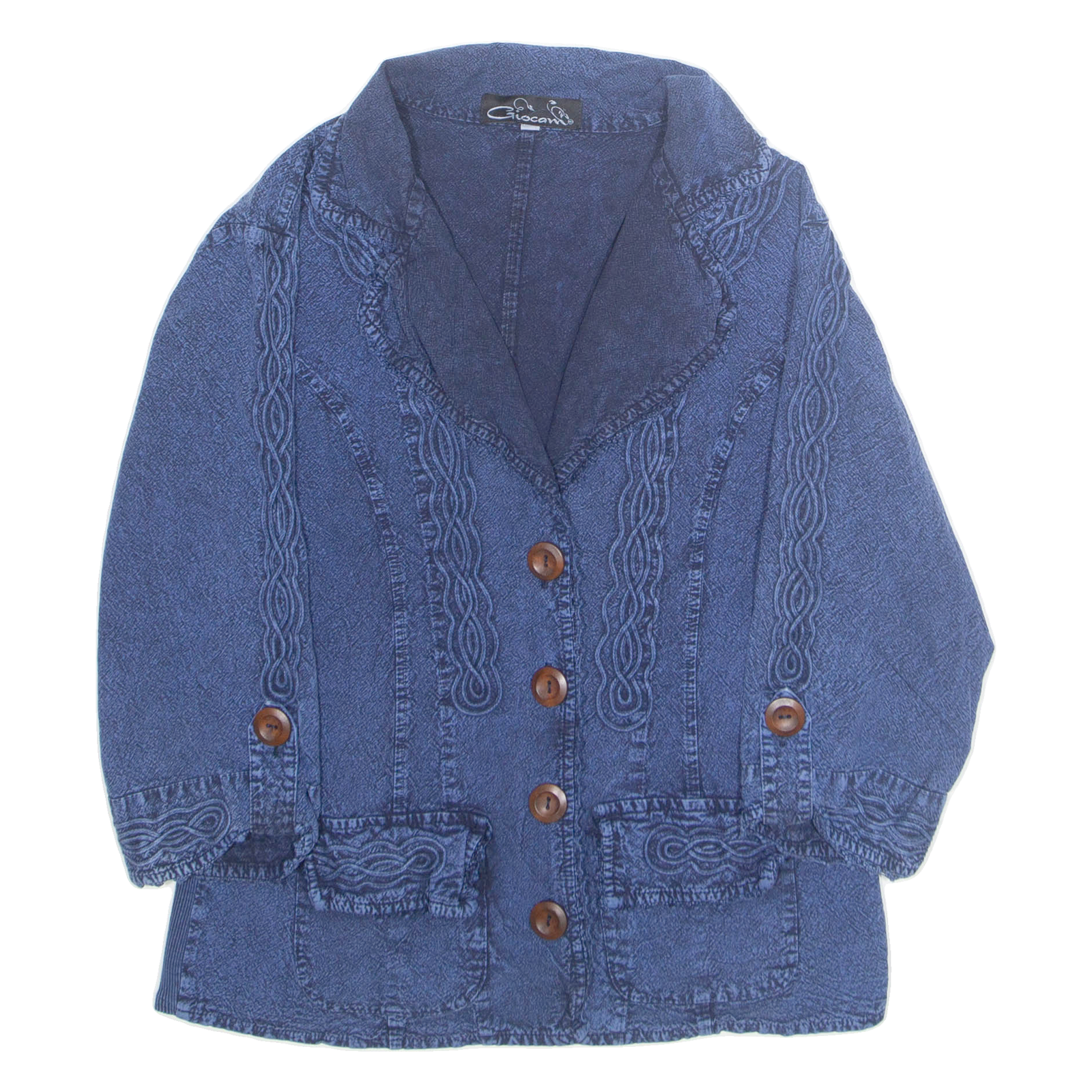GIOCAM Womens Blouse Blue V-Neck Long Sleeve M Refurbished - N/A refurbished available on Cerqular