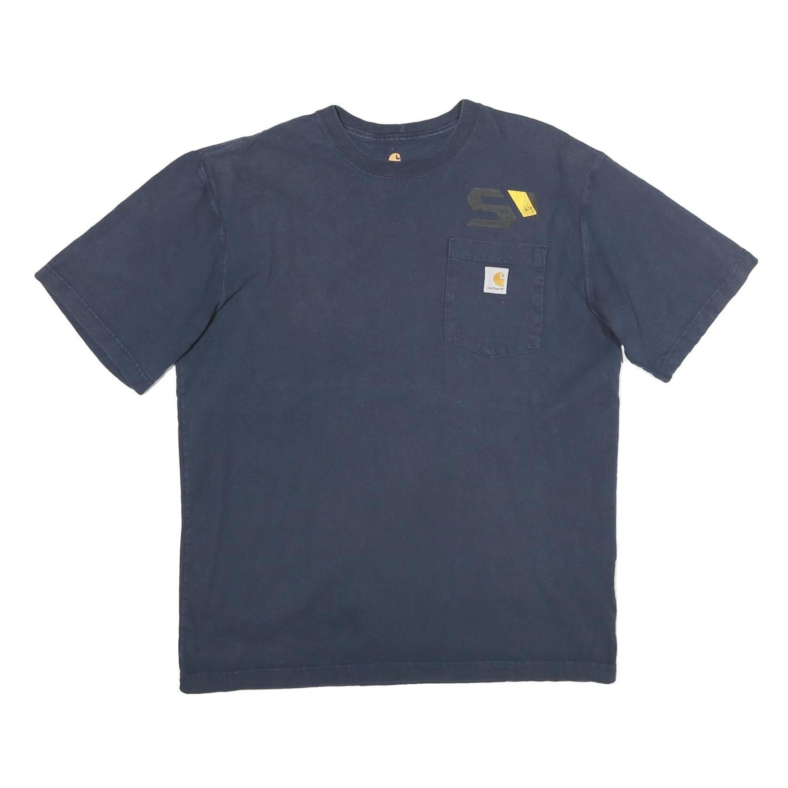 CARHARTT Mens Navy Blue Pocket T-Shirt M Short Sleeve Crew Neck Workwear Casual Refurbished - N/A refurbished available on Cerqular