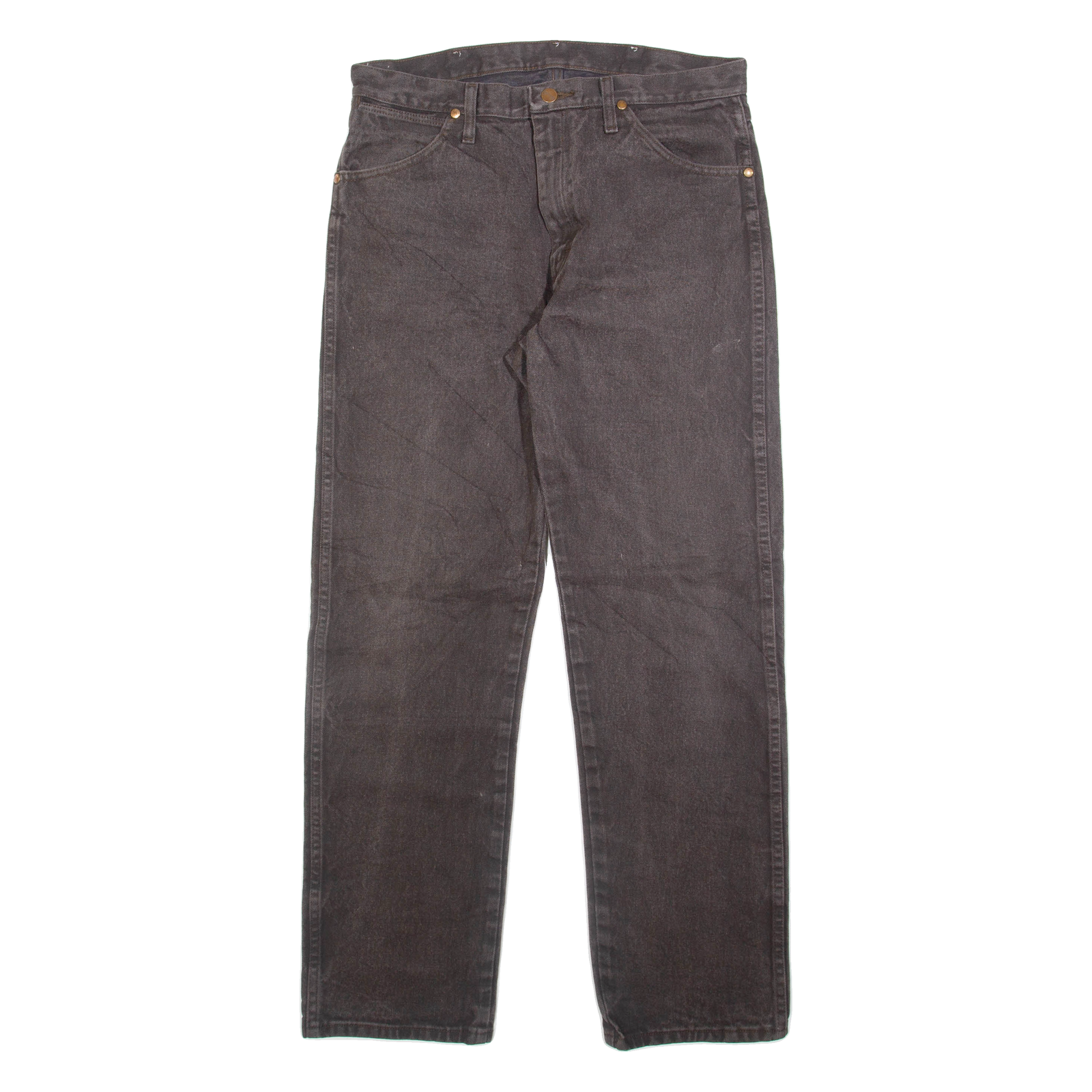 WRANGLER Mens Jeans Grey Regular Straight W33 L32 Refurbished - N/A refurbished available on Cerqular